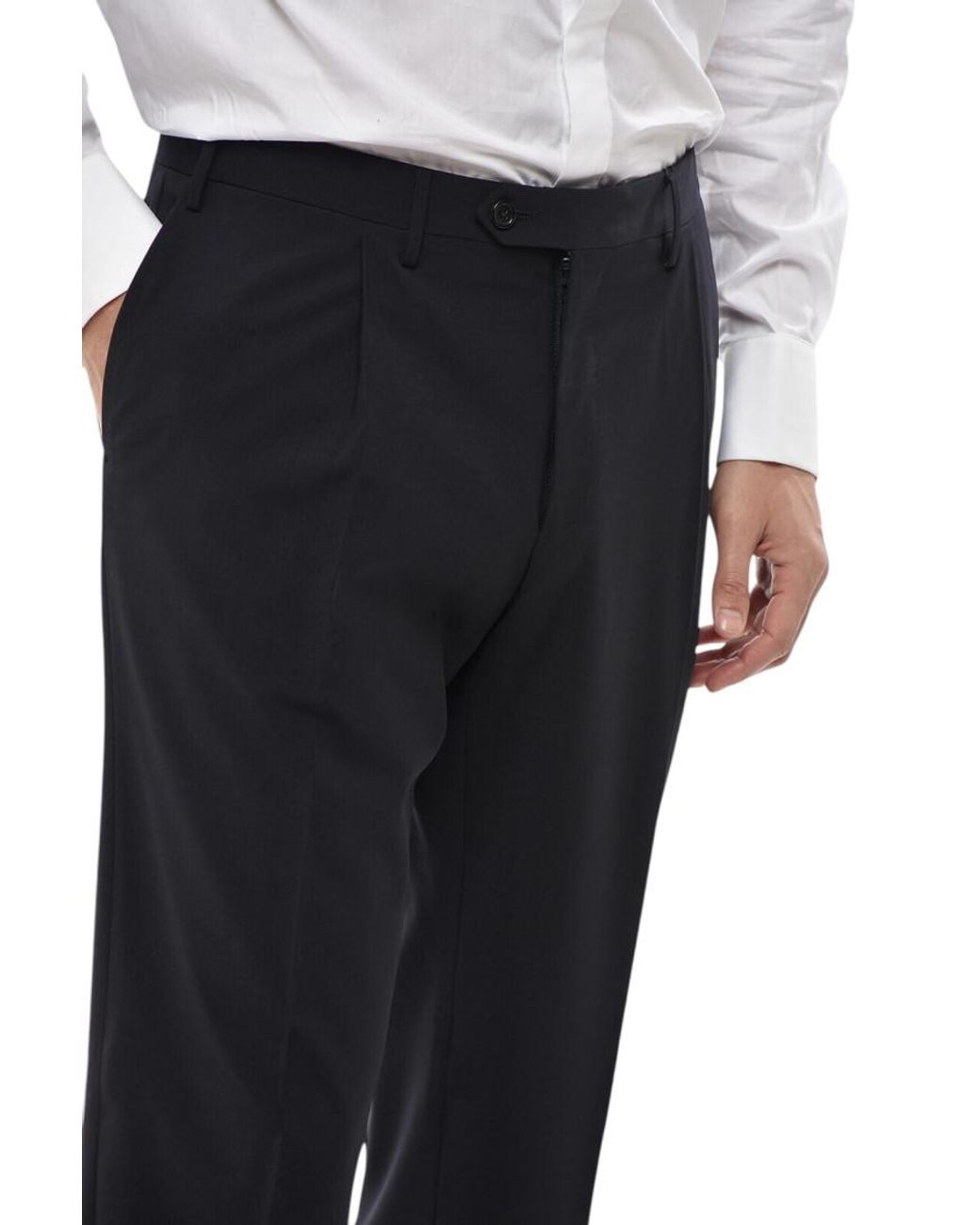 Corneliani Gray Regular Flat Front Pants for men