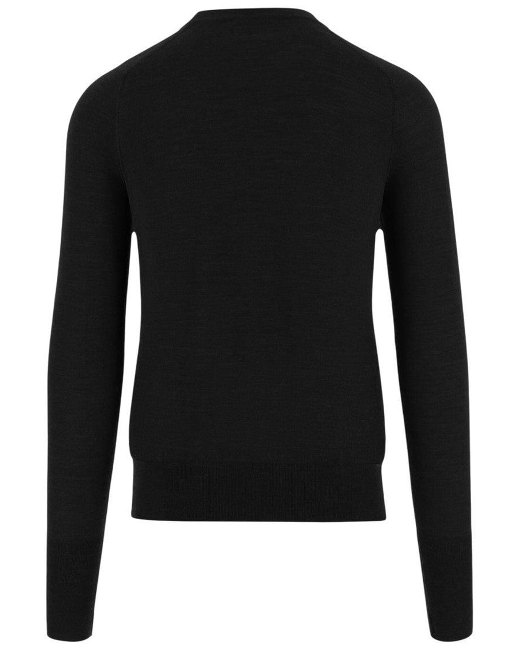 Oliver Lattughi Black Crew Neck Sweater for men