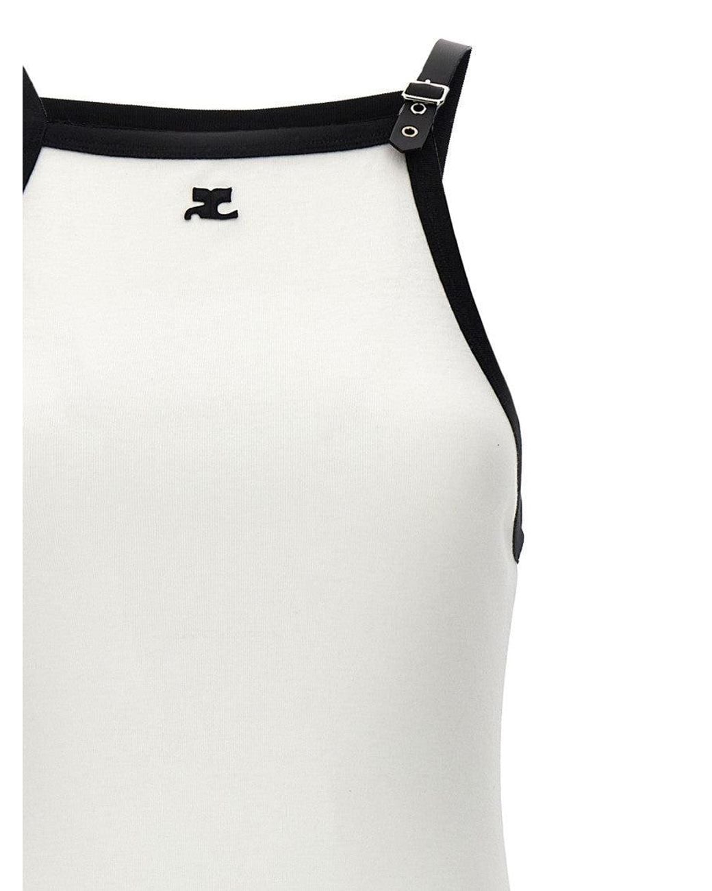 Courreges White Halter Neck Mini Dress