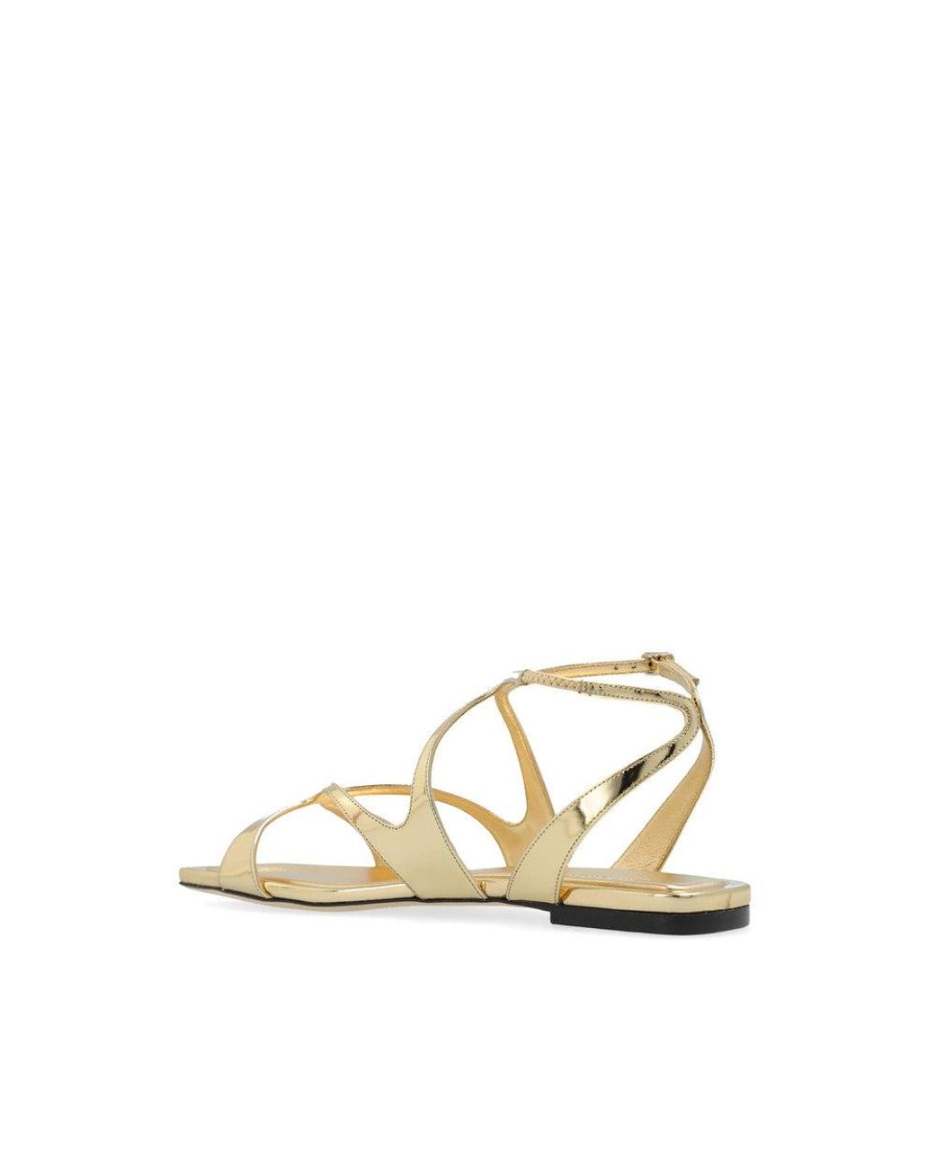 Jimmy Choo Natural Golden Ayla Qui Sandals