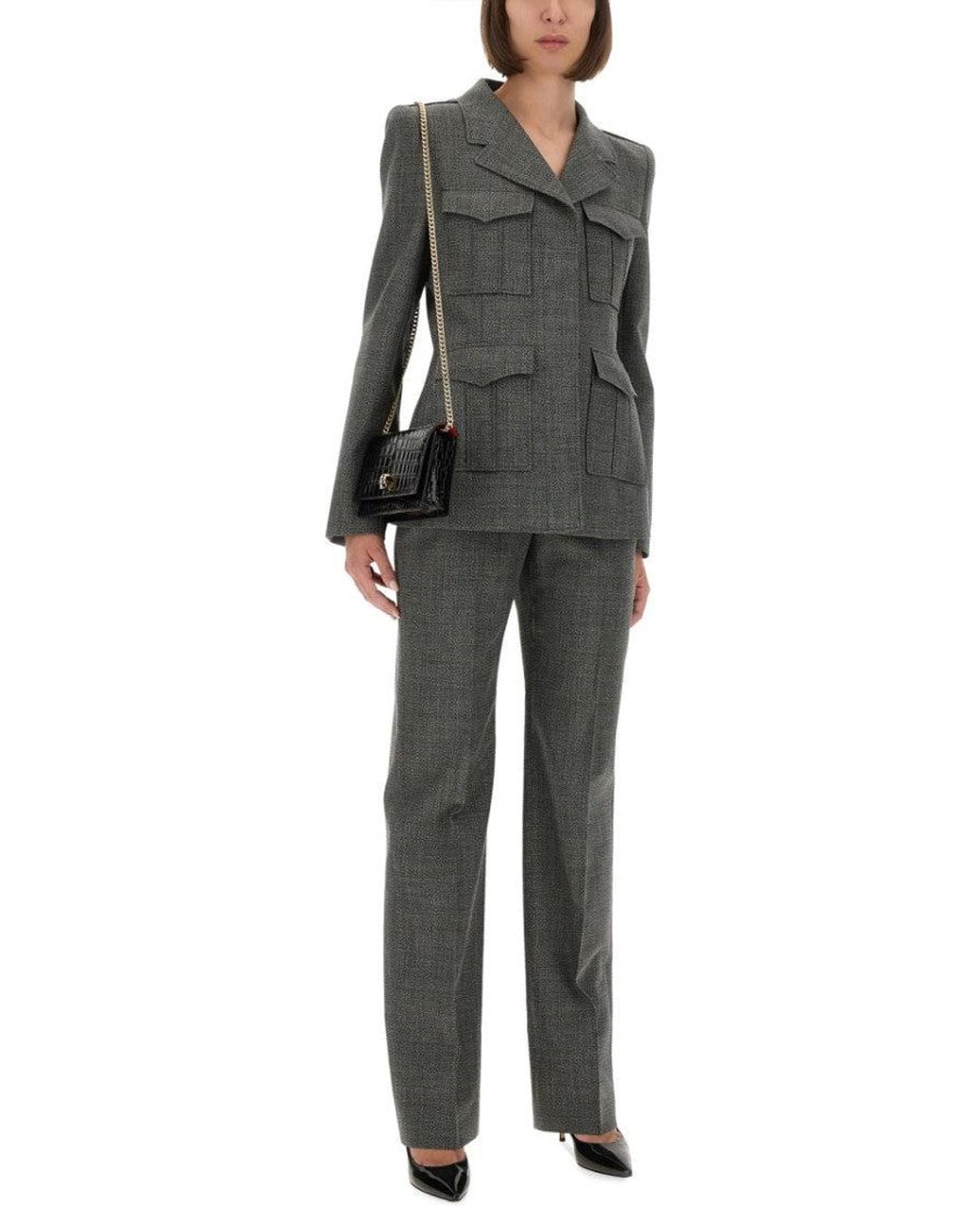 McQueen Gray Straight Flat Front Pants