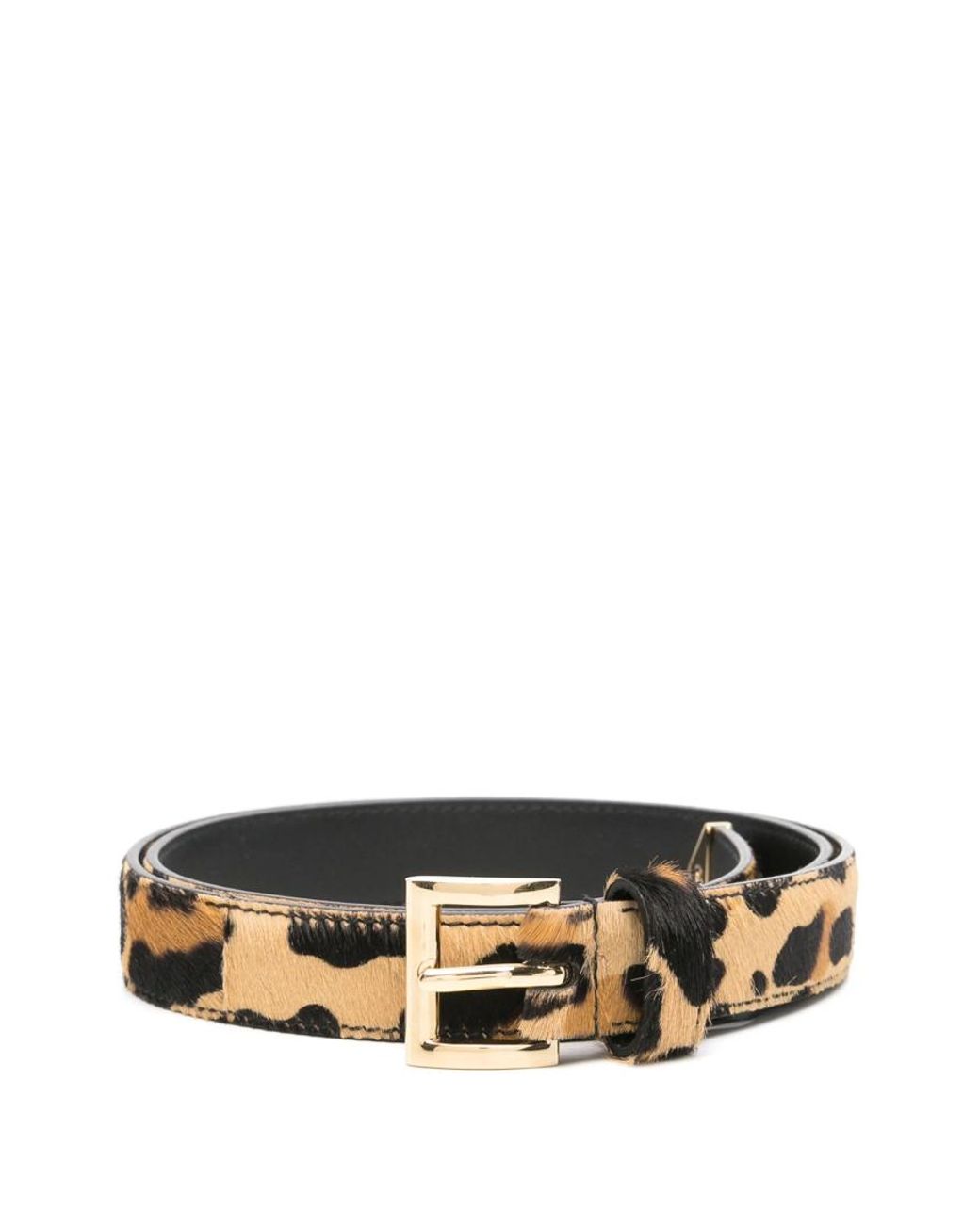 Prada White Leopard-Panel Belt