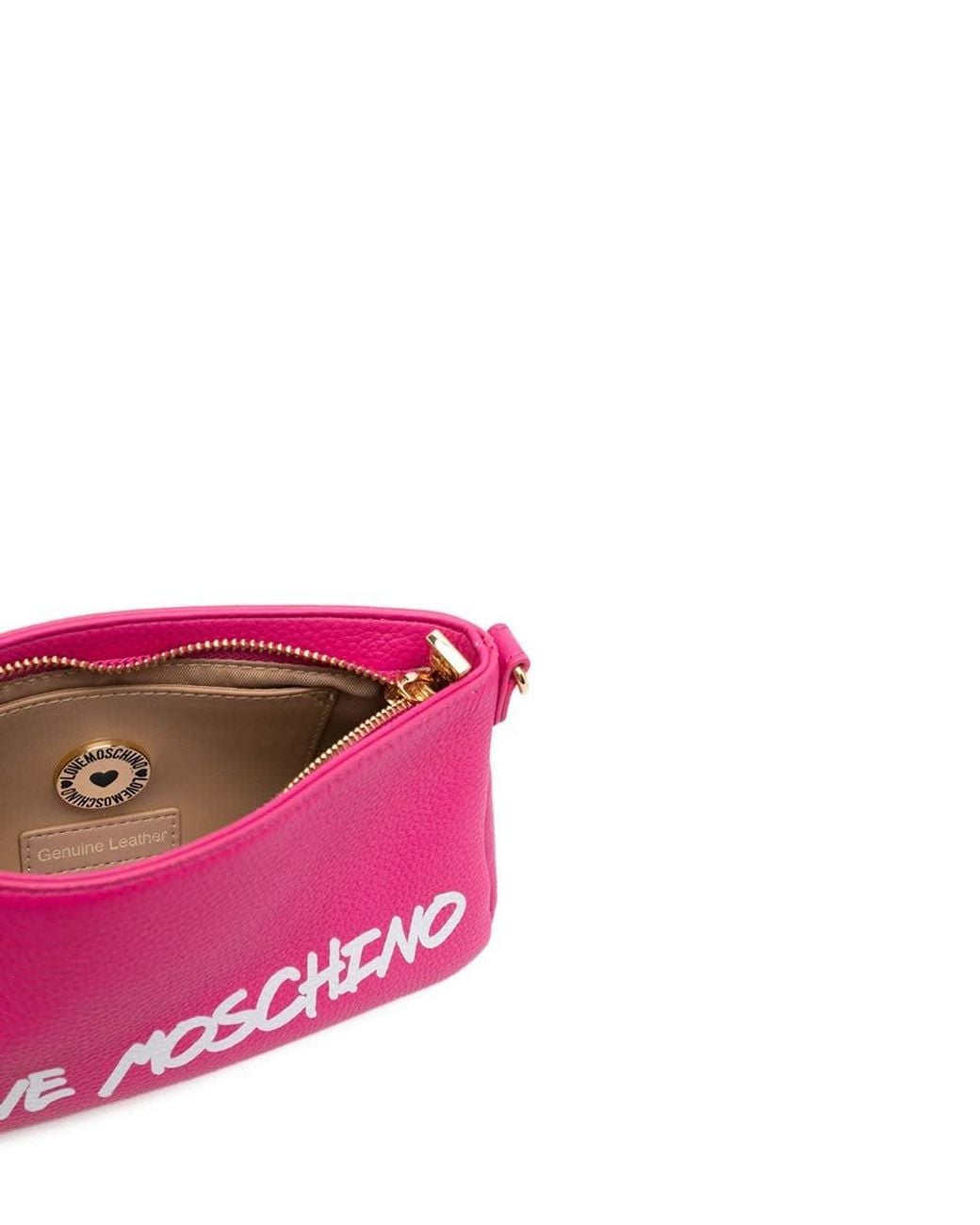 Love Moschino Pink Logo Small Shoulder Bag