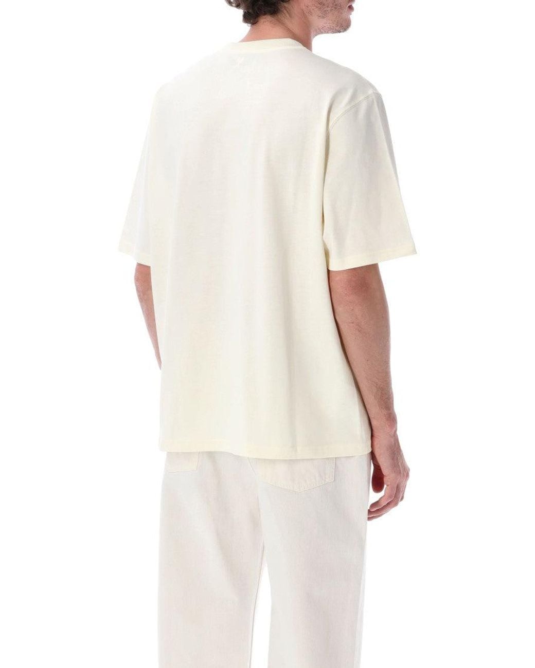 AMI White Off Crew Neck T-Shirt for men