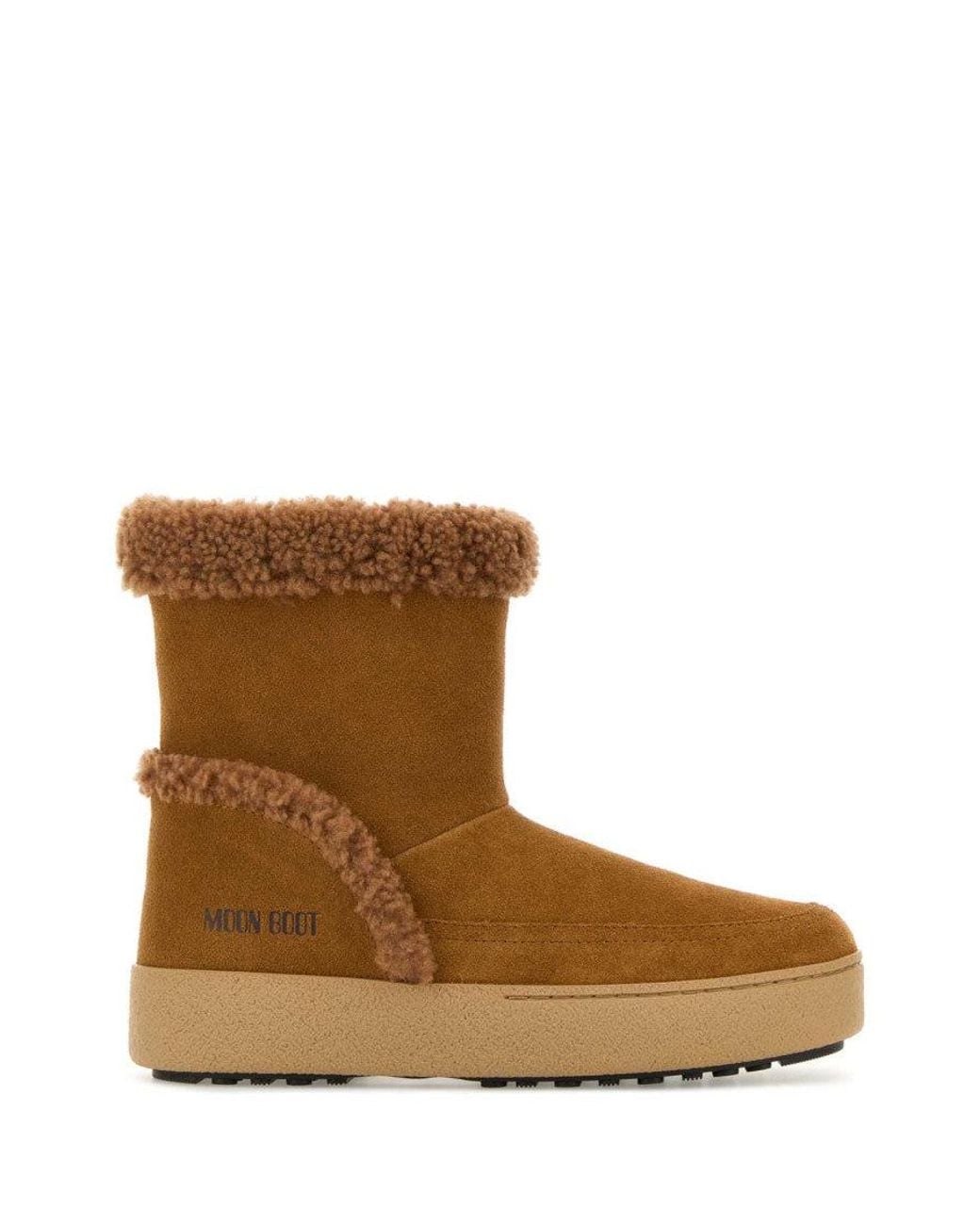 Moon Boot Brown Caramel Suede Ankle Boots