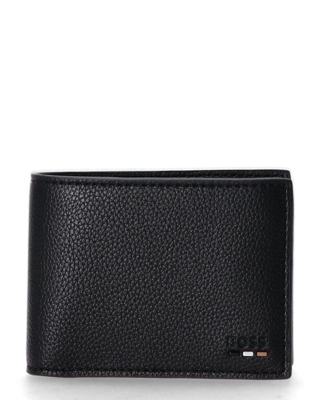 Boss Black Logo Textured Wallet for men