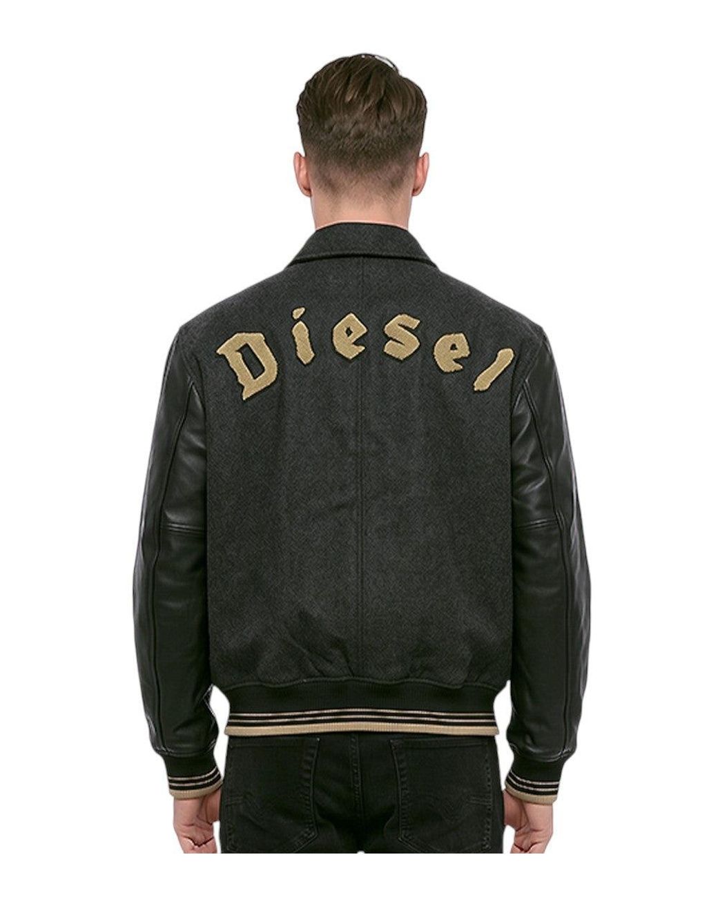 DIESEL Black Regular Logo Jacket for men
