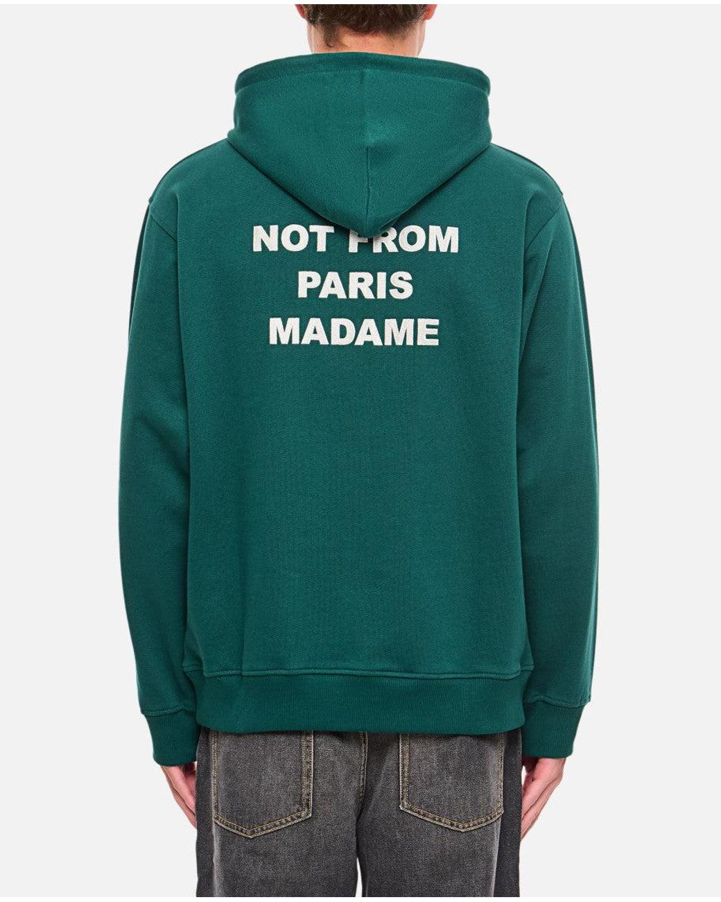 Drole de Monsieur Green Slogan Hoodie for men