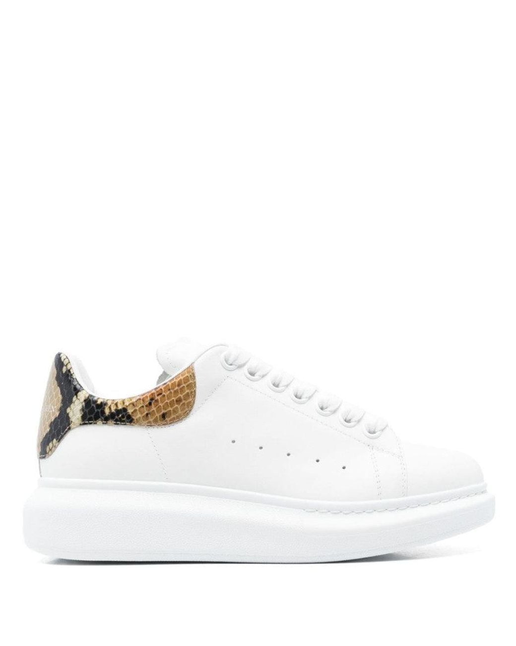 McQueen White Lace Up Sneakers