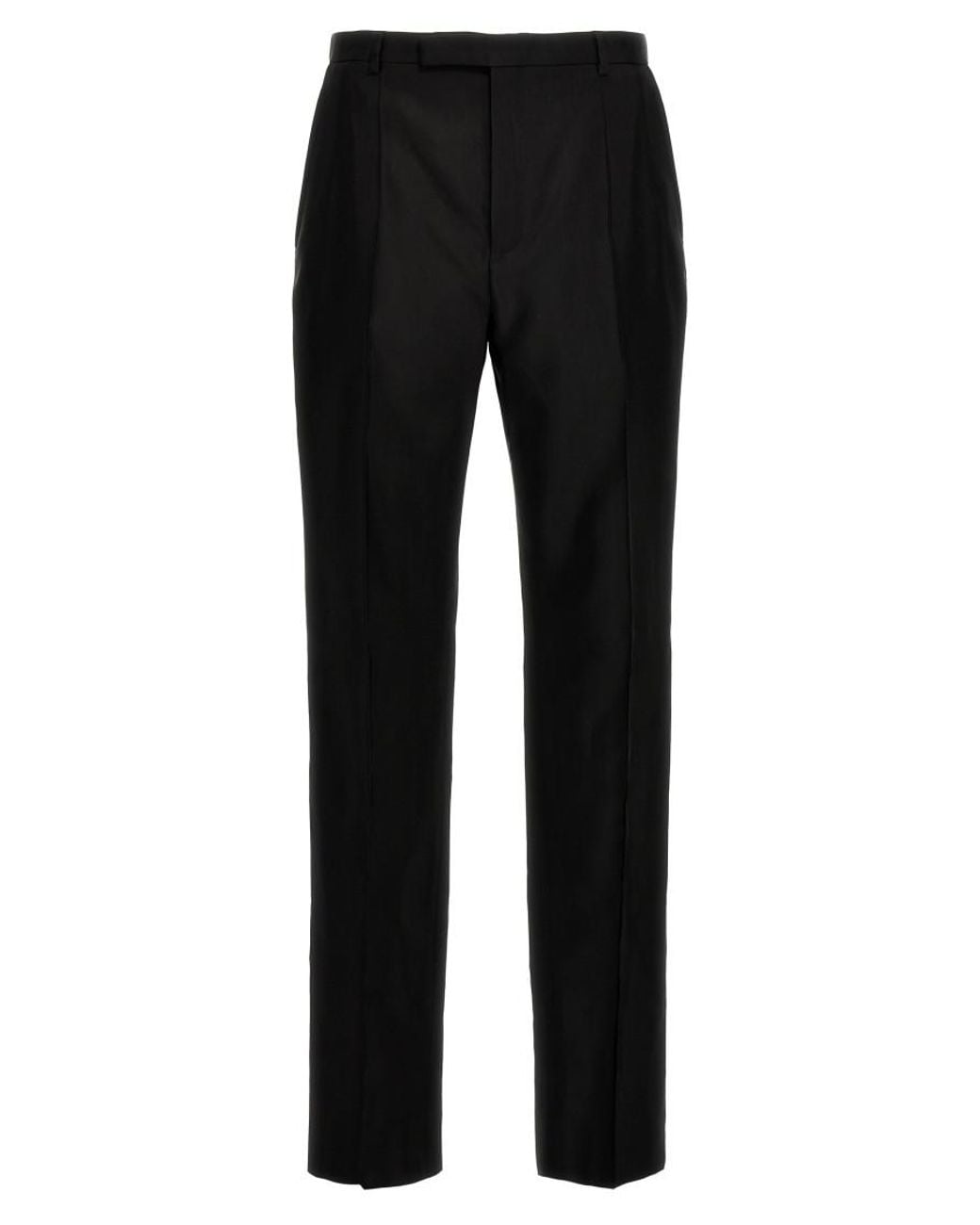 Saint Laurent Black Faille Wool-Blend Straight-Leg Pants for men