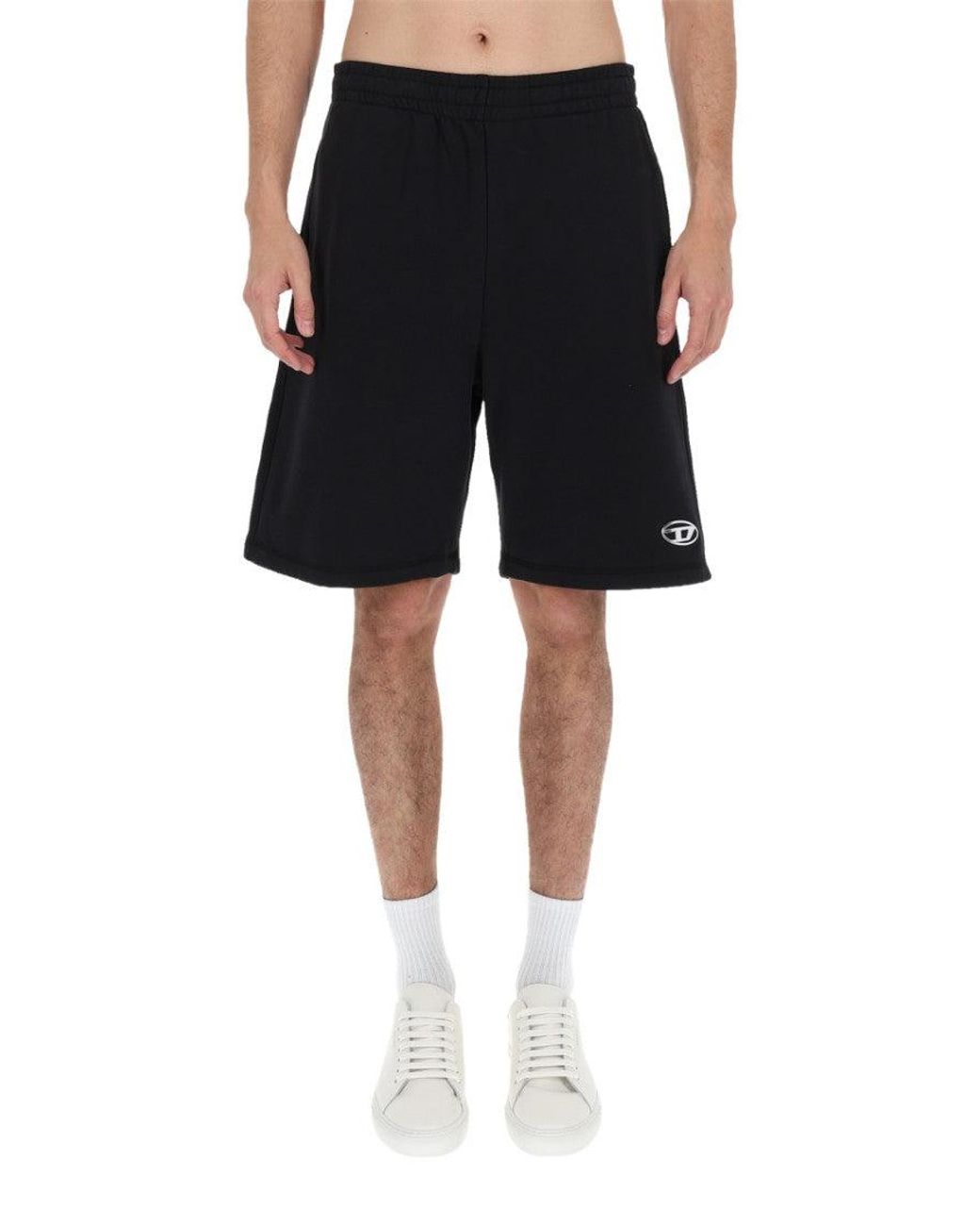 DIESEL Black Logo Shorts for men