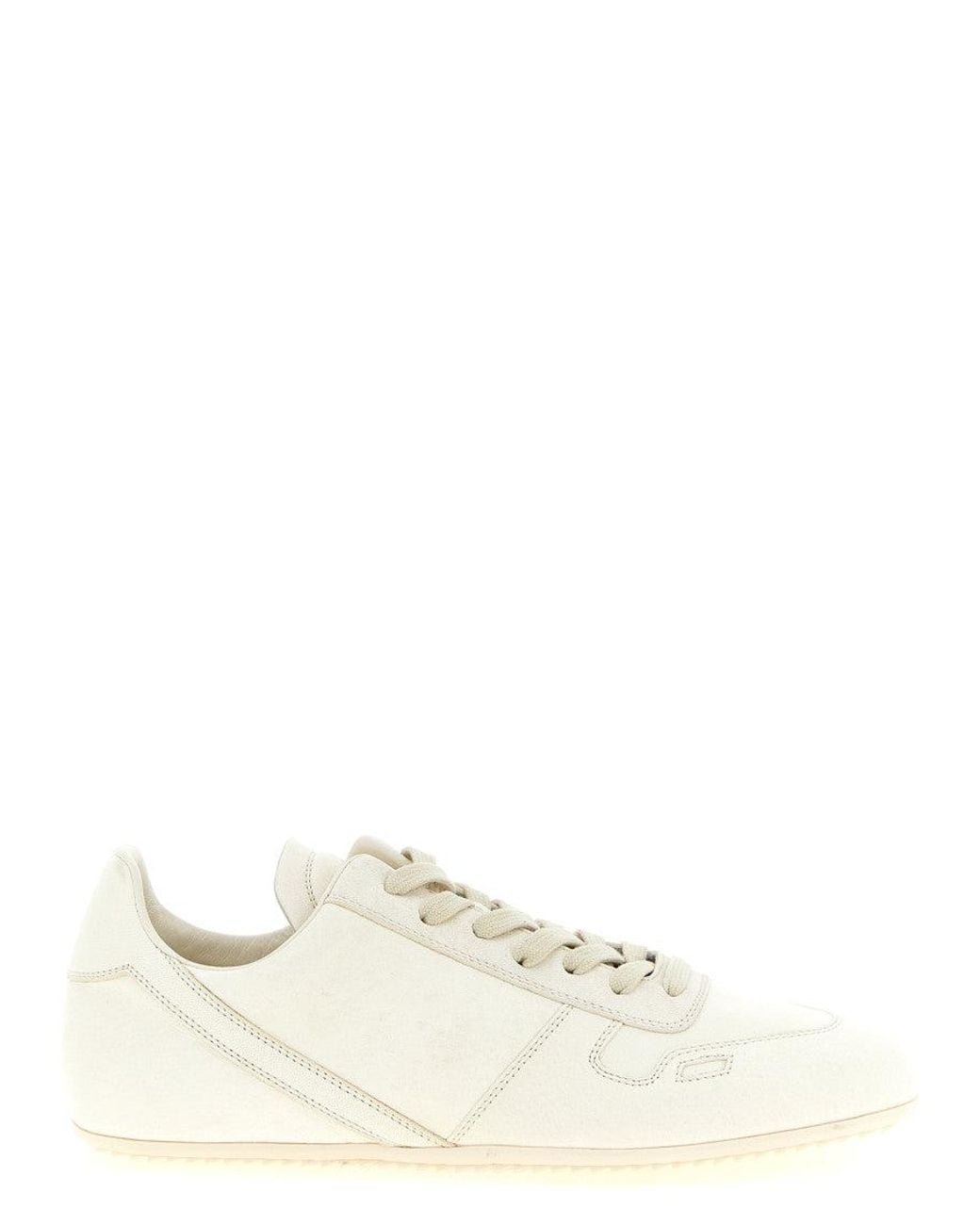 Rick Owens White Lace Up Sneakers for men
