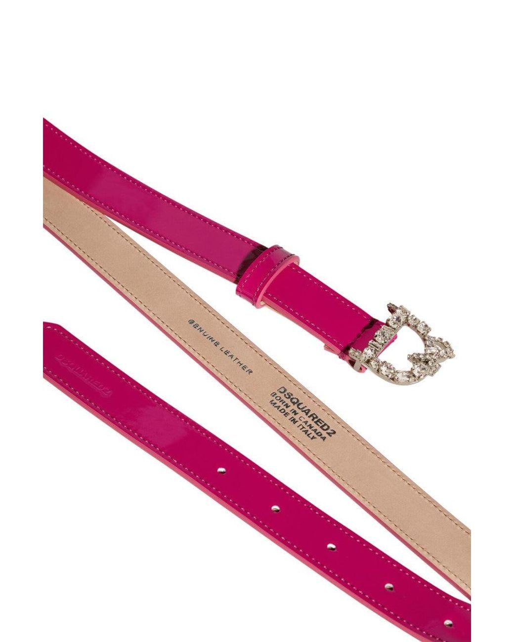 DSquared² Pink Monogram Solid Belt