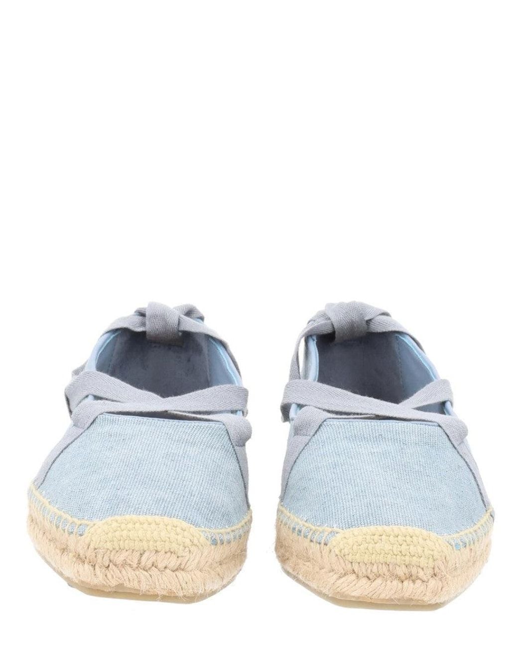 Castaner Blue Baby Ovine Leather Organic Cotton Flats