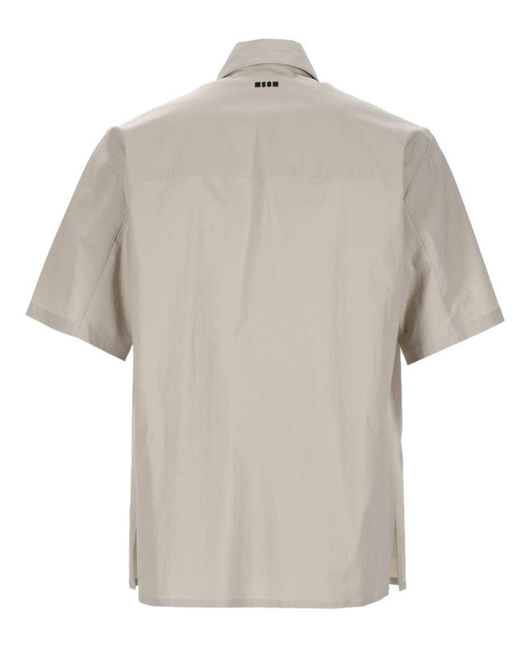 MSGM White Regular Solid Shirt for men