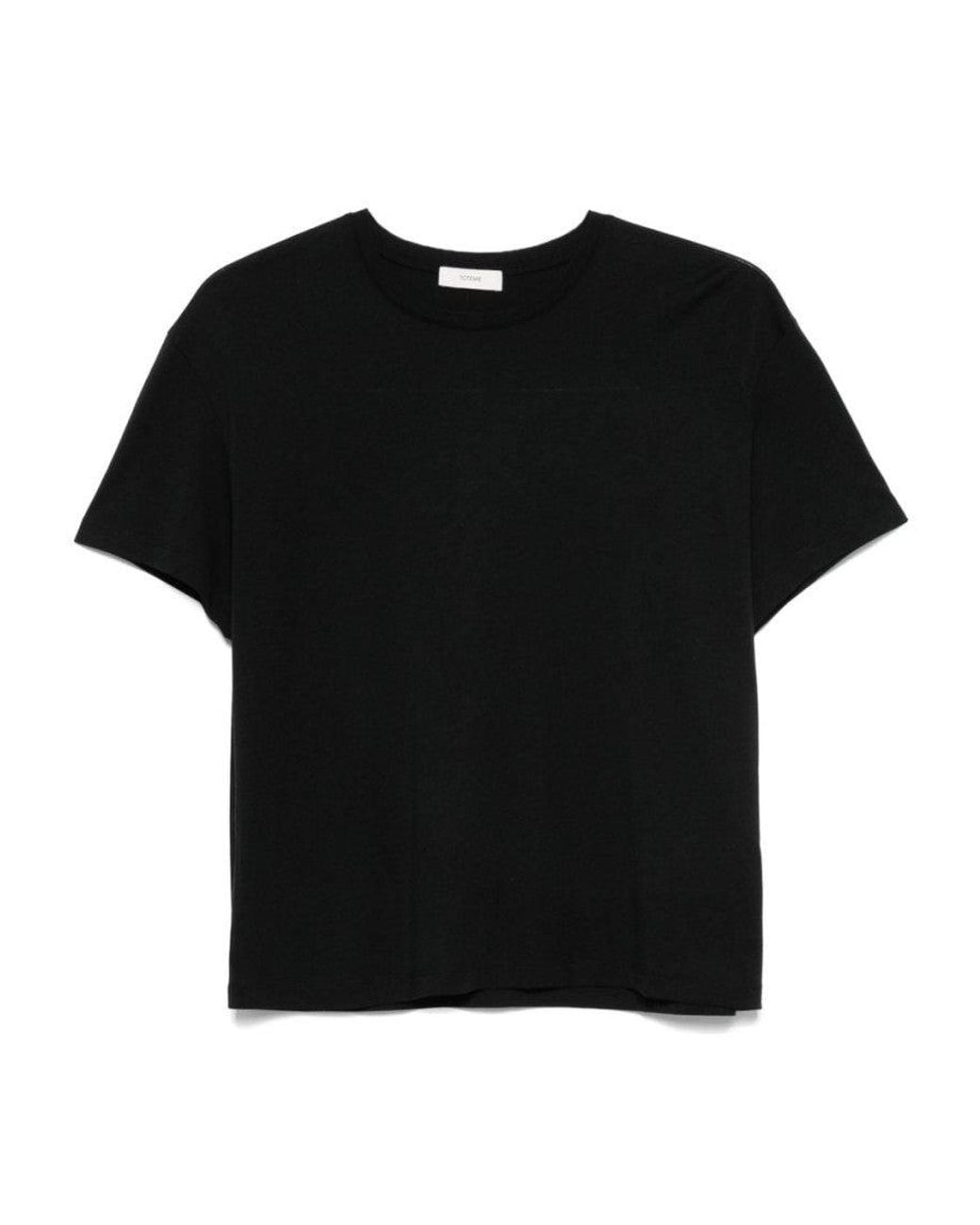 Totême Black Cotton Blend T-Shirt