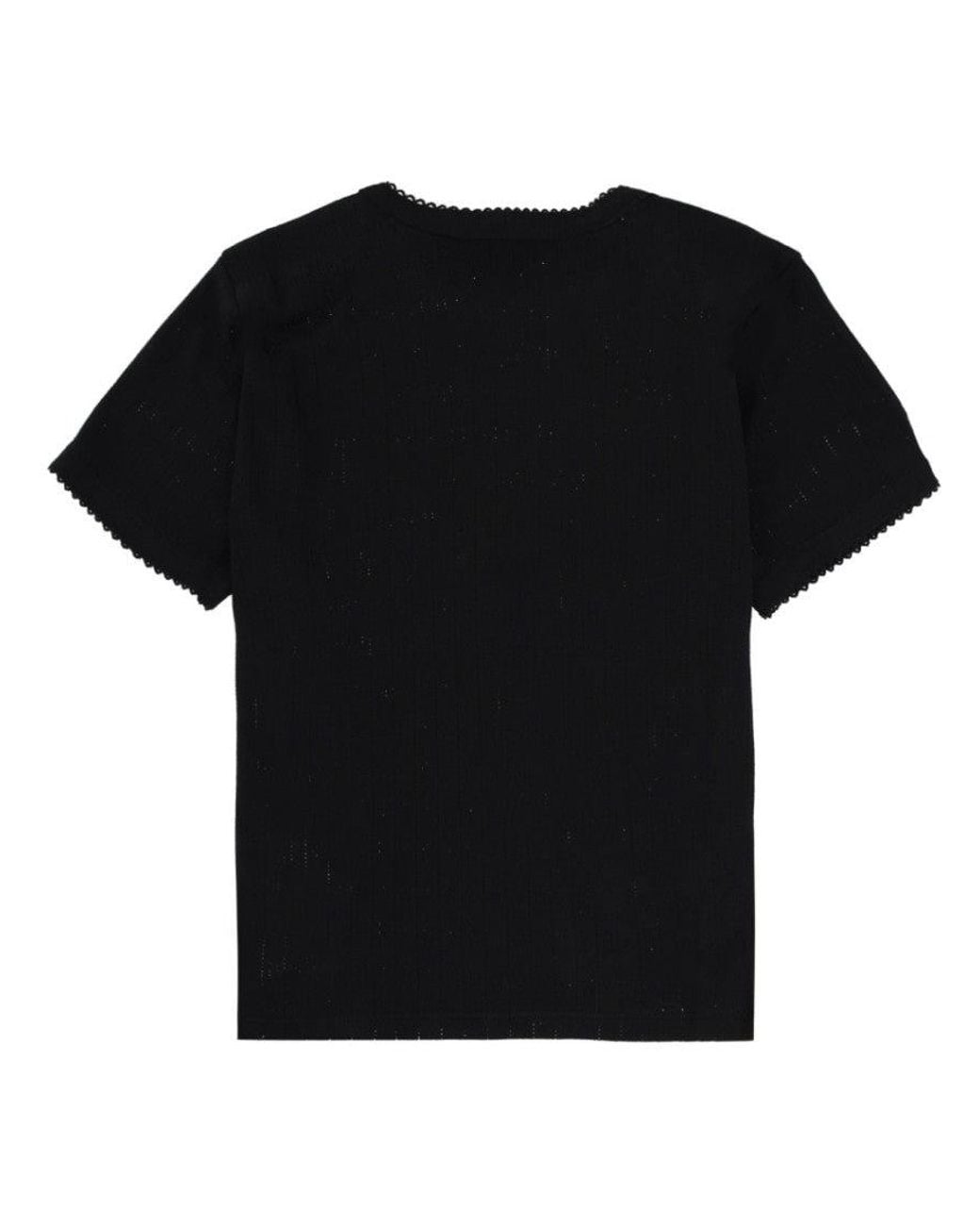 ROTATE BIRGER CHRISTENSEN Black Textured Crew Neck T-Shirt