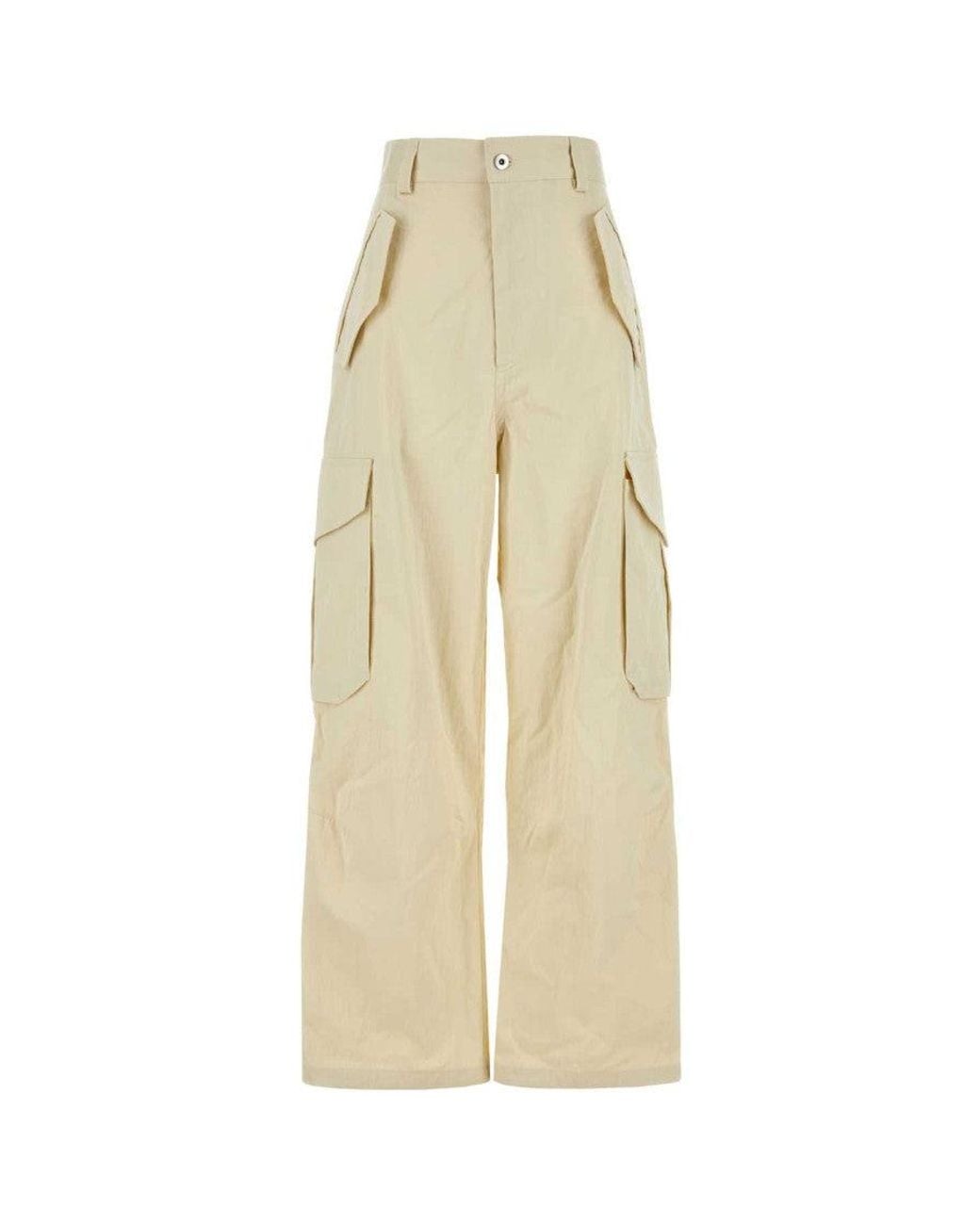 Bottega Veneta White Wide Leg Cargo Pant