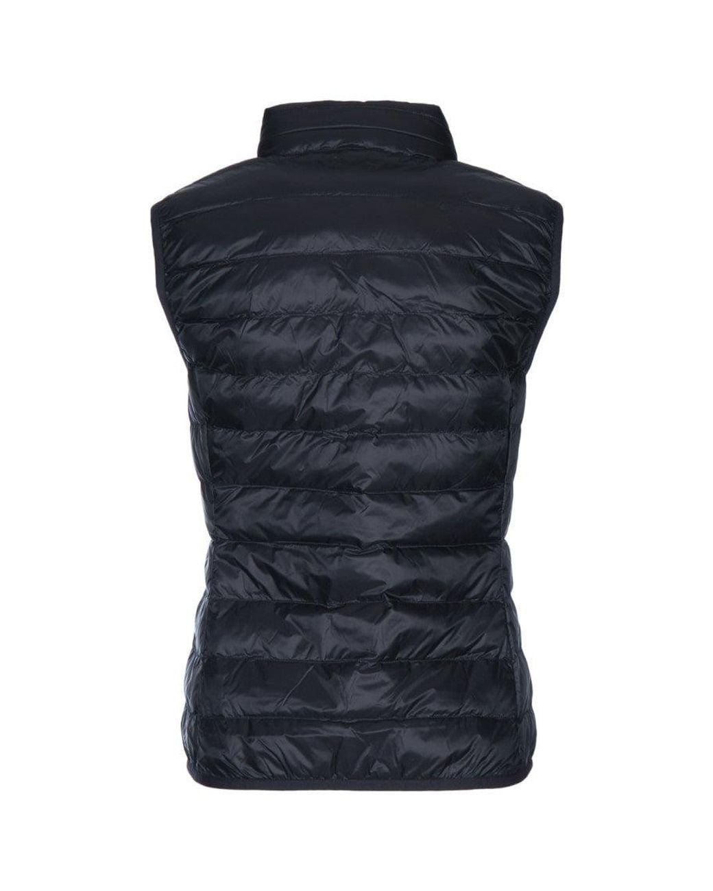 EA7 Blue Quilted Mock Collar T-Shirt