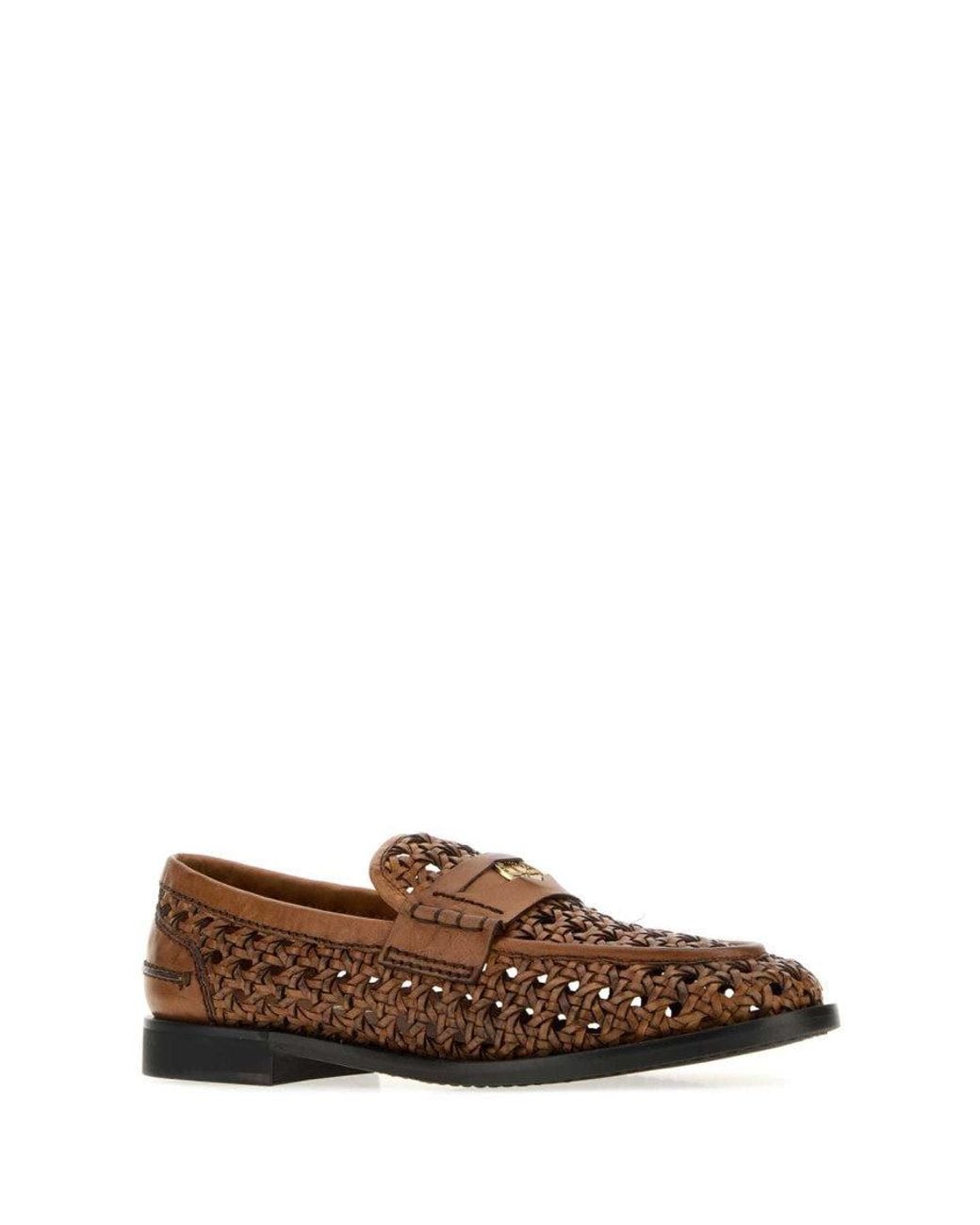 Miu Miu Brown Leather Loafers