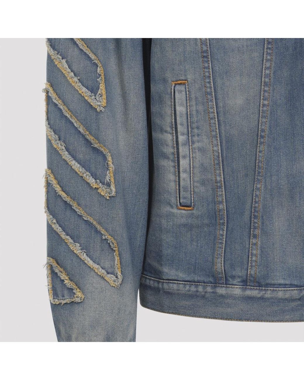 Off-White c/o Virgil Abloh Blue Patch Skate Cotton Jacket for men