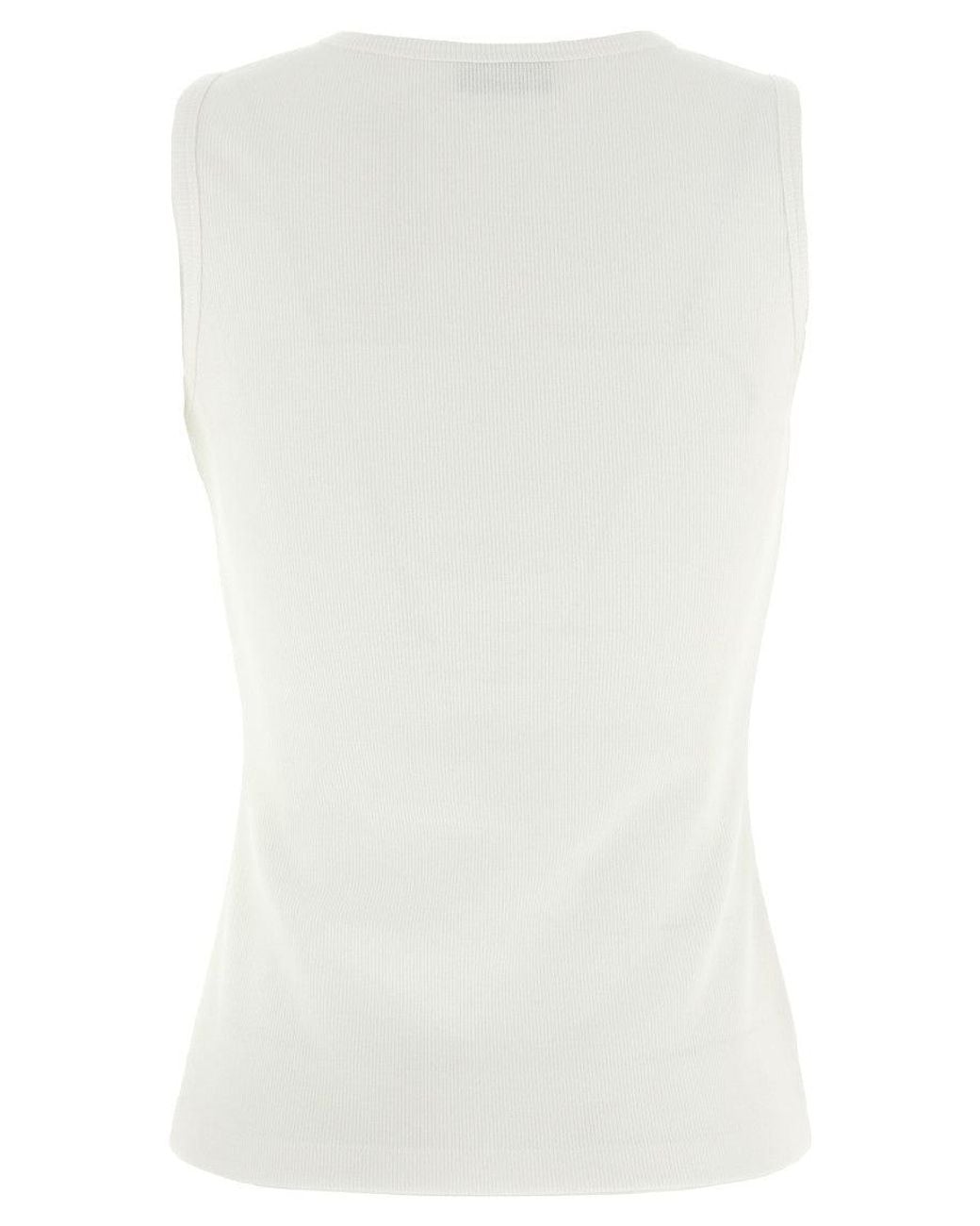 Magda Butrym White Ribbed Top
