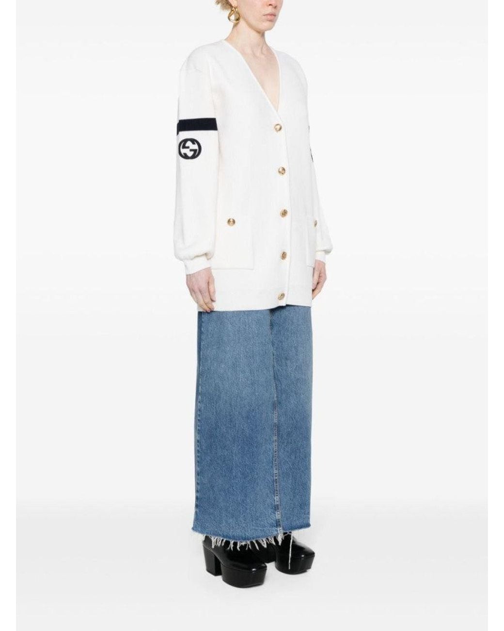 Gucci White Wool Cardigan