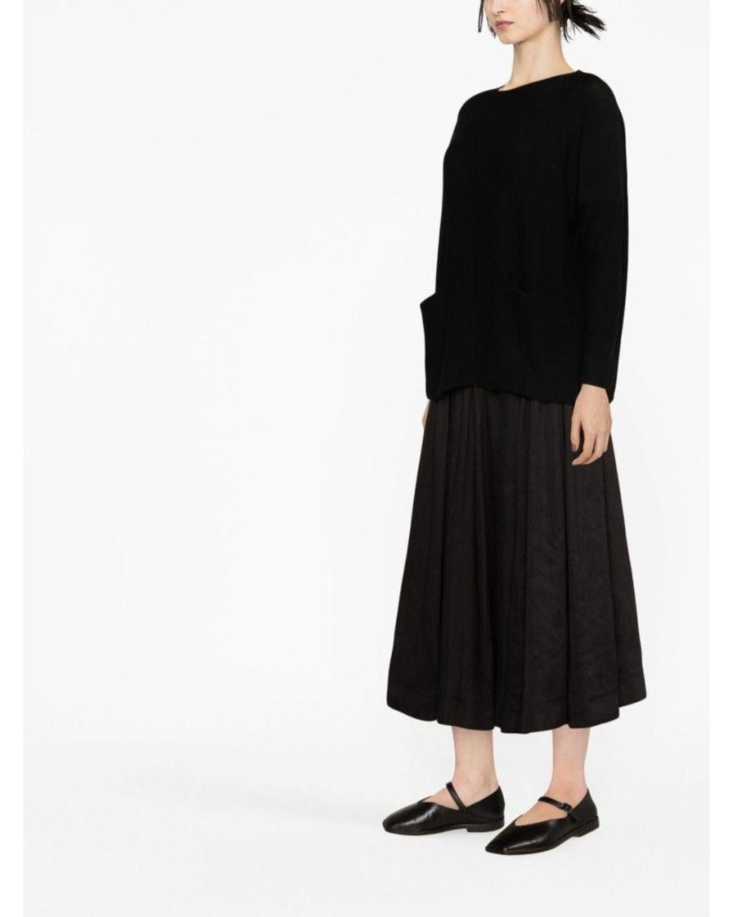 Daniela Gregis Black Boat Neck Sweater