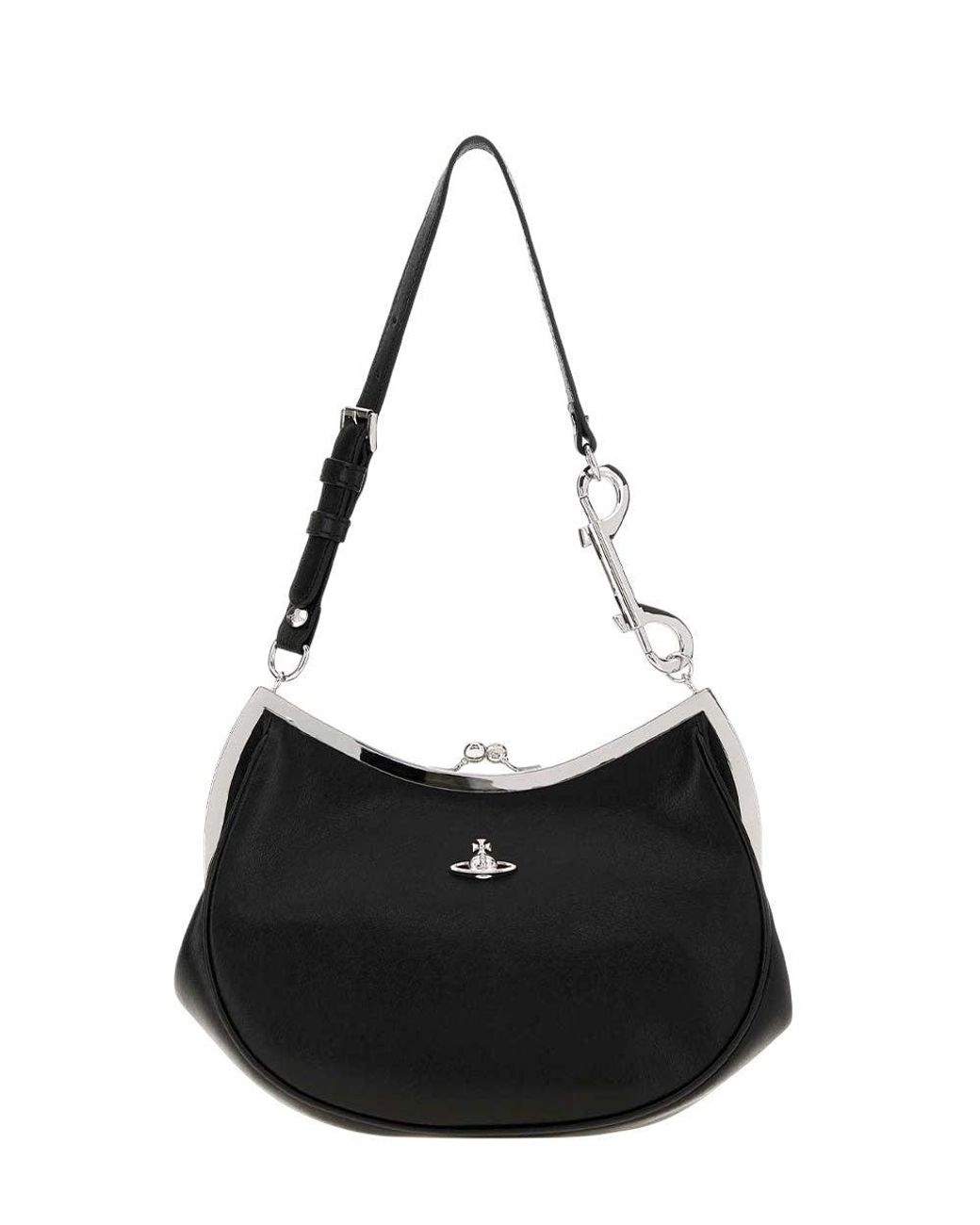 Vivienne Westwood Black Charm Frame Small Shoulder Bag