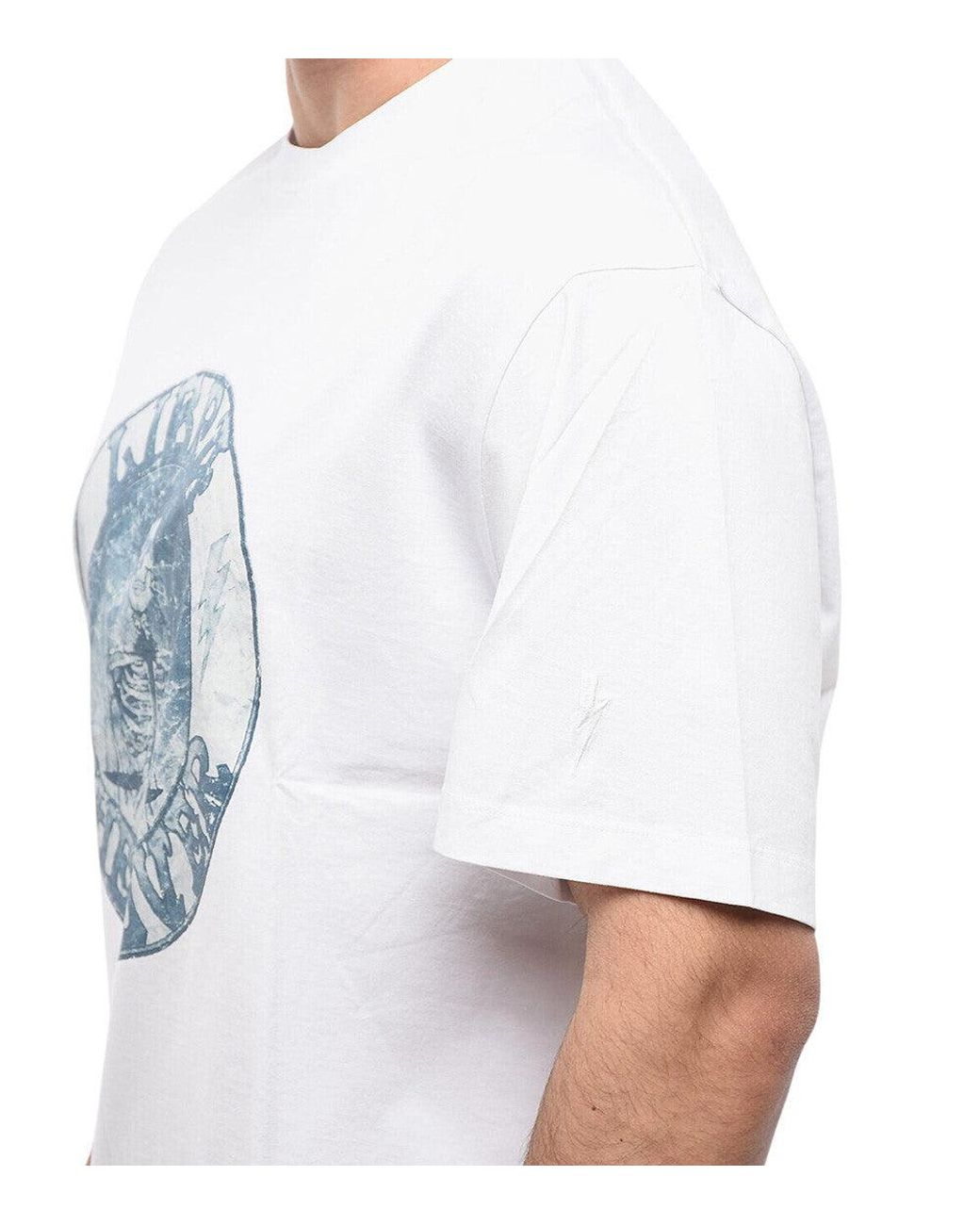 Neil Barrett White Graphic Crew Neck T-Shirt for men
