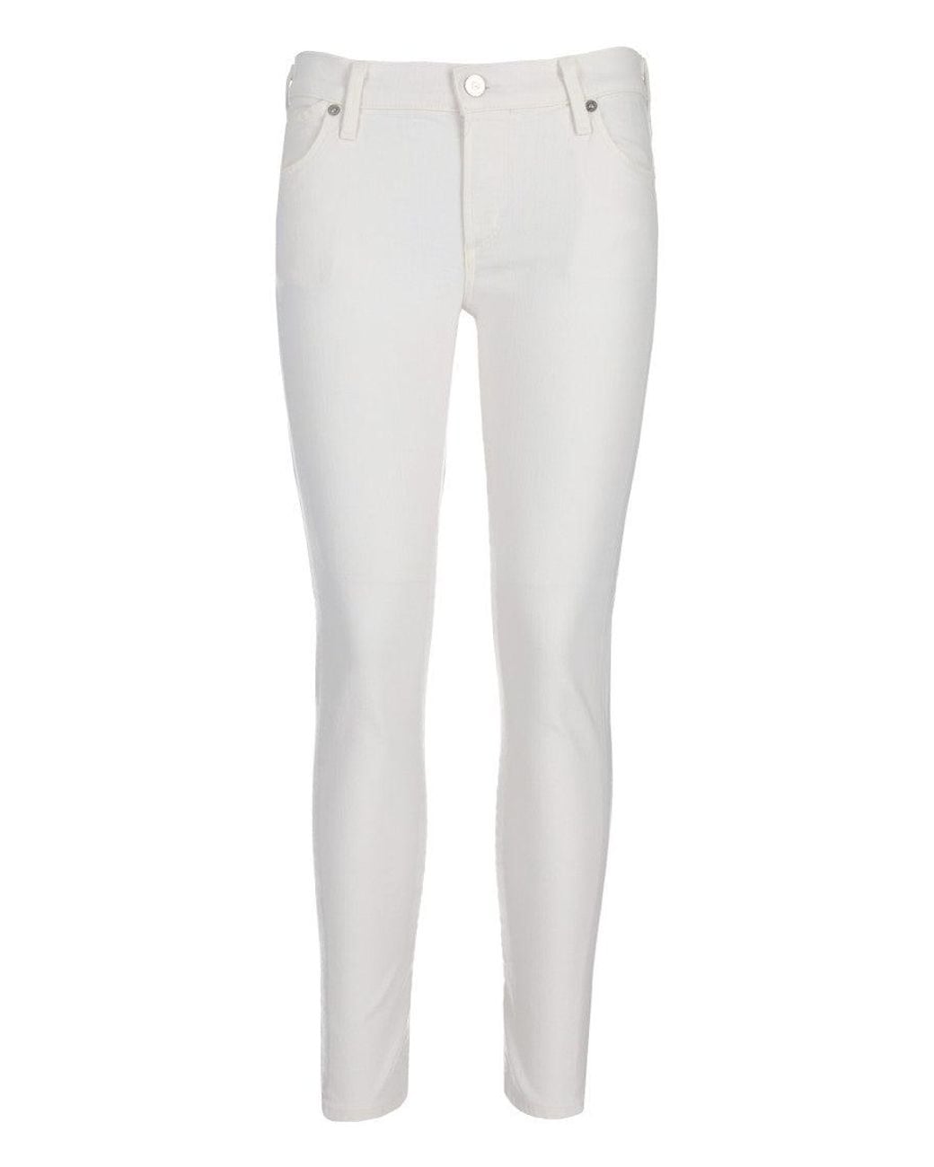 Citizens of Humanity White Skinny Mid Rise Jeans