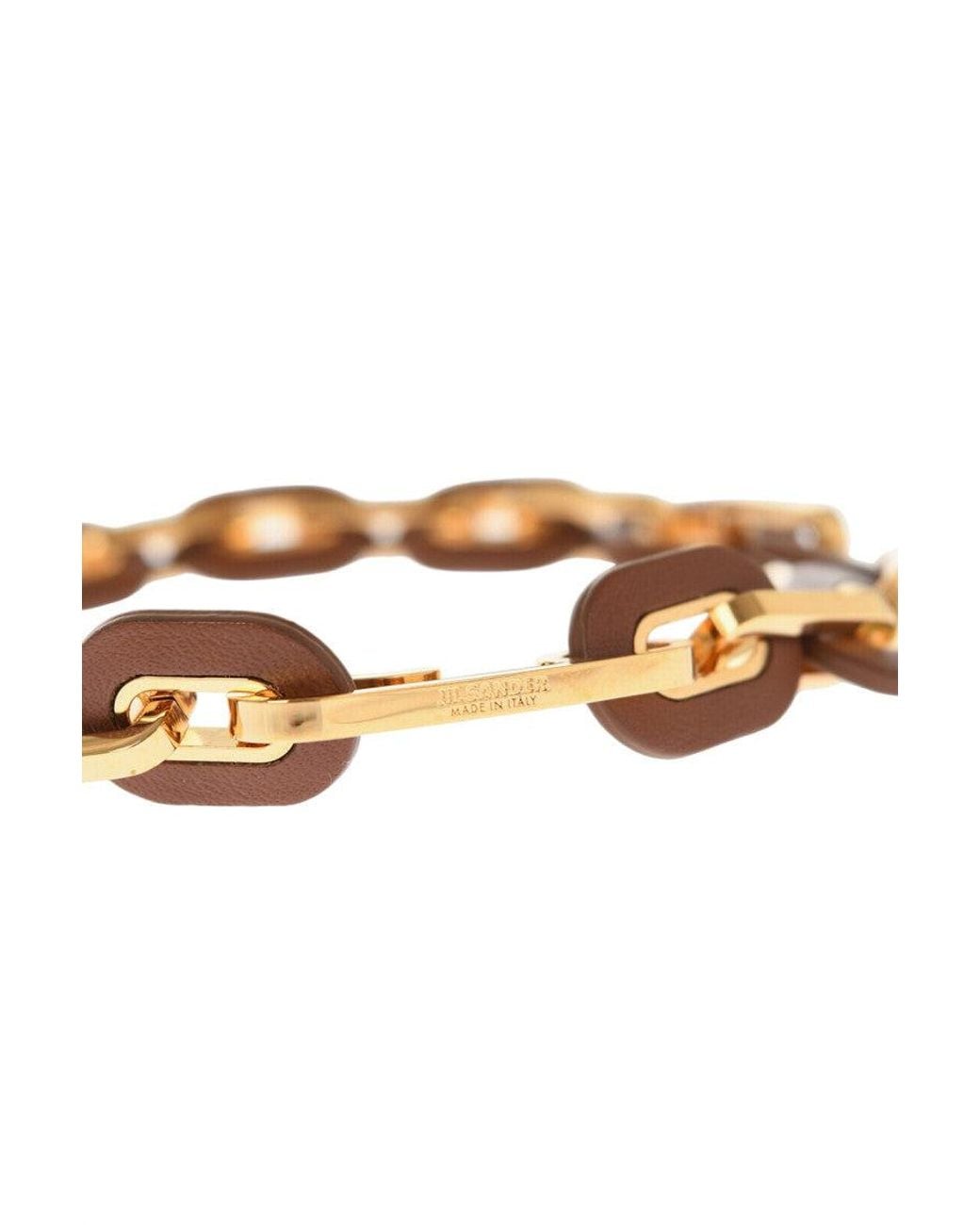 Jil Sander Metallic Golden Chain Bracelet