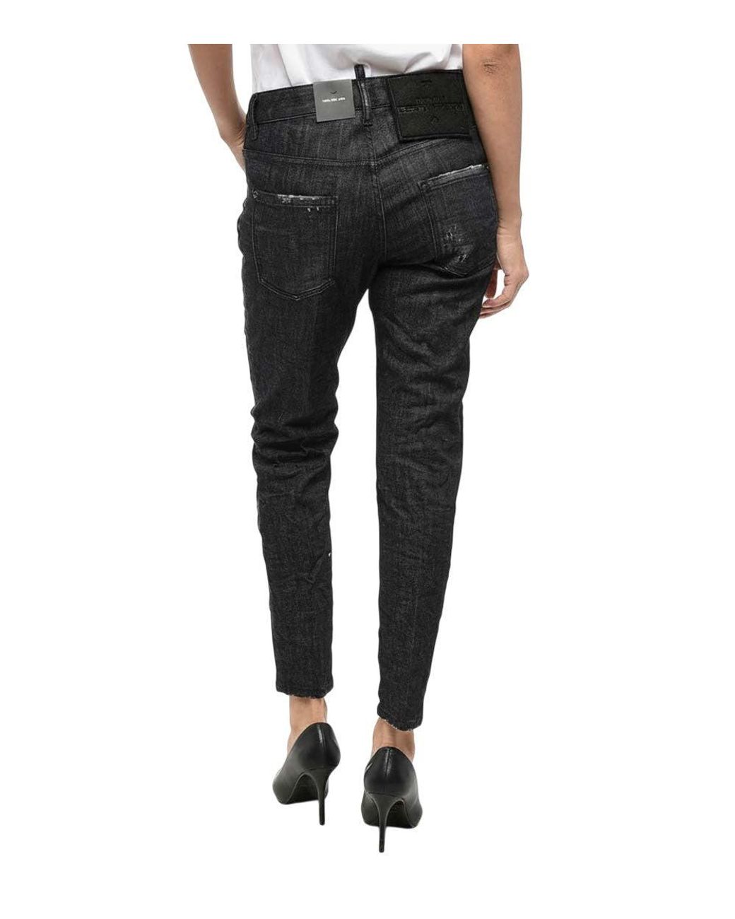 DSquared² Black Skinny Mid Rise Jeans
