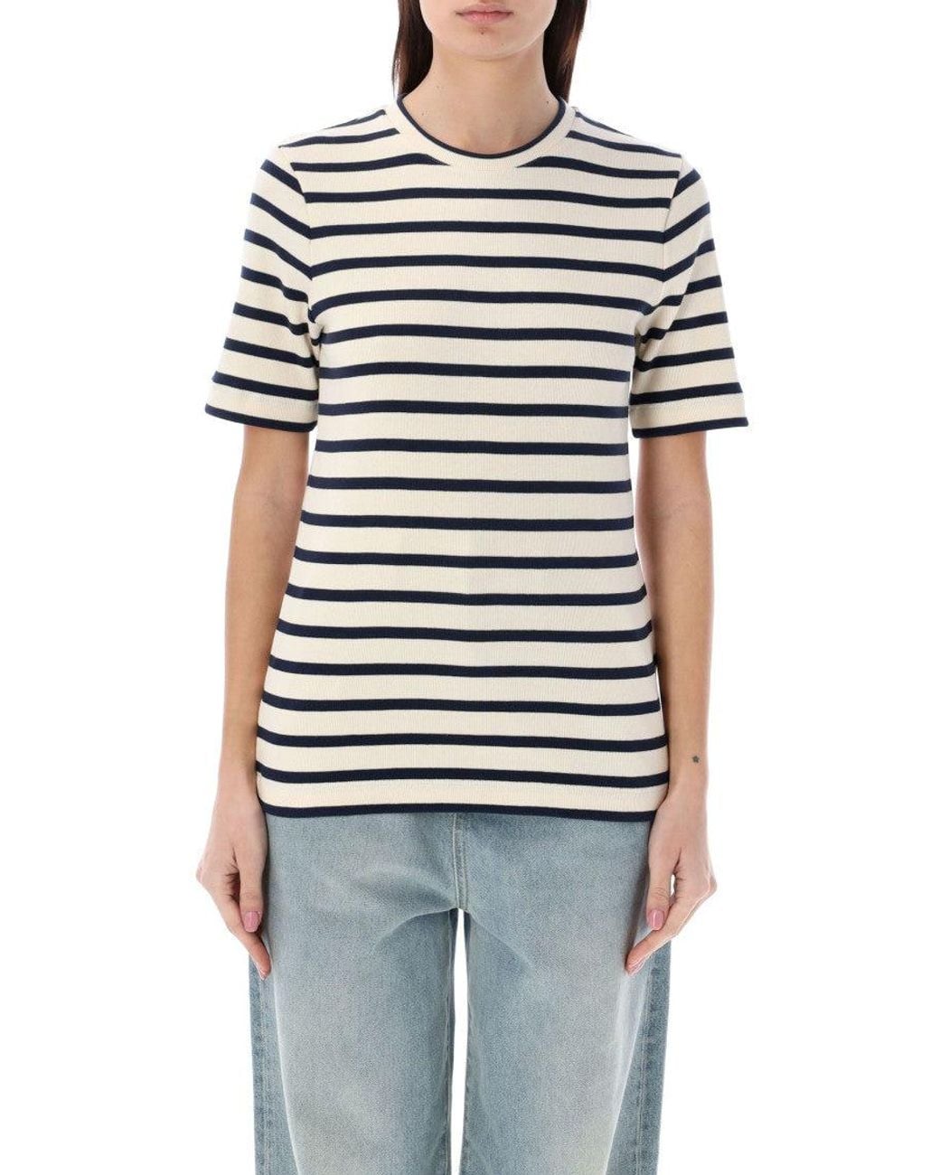Jil Sander White Striped T-Shirt