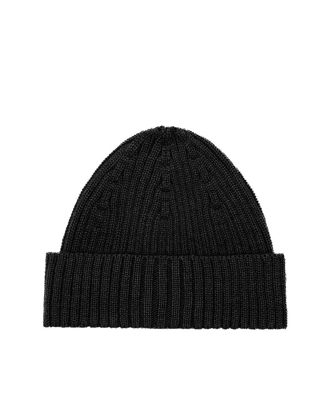 Maison Kitsuné Black Logo Beanie Cap for men