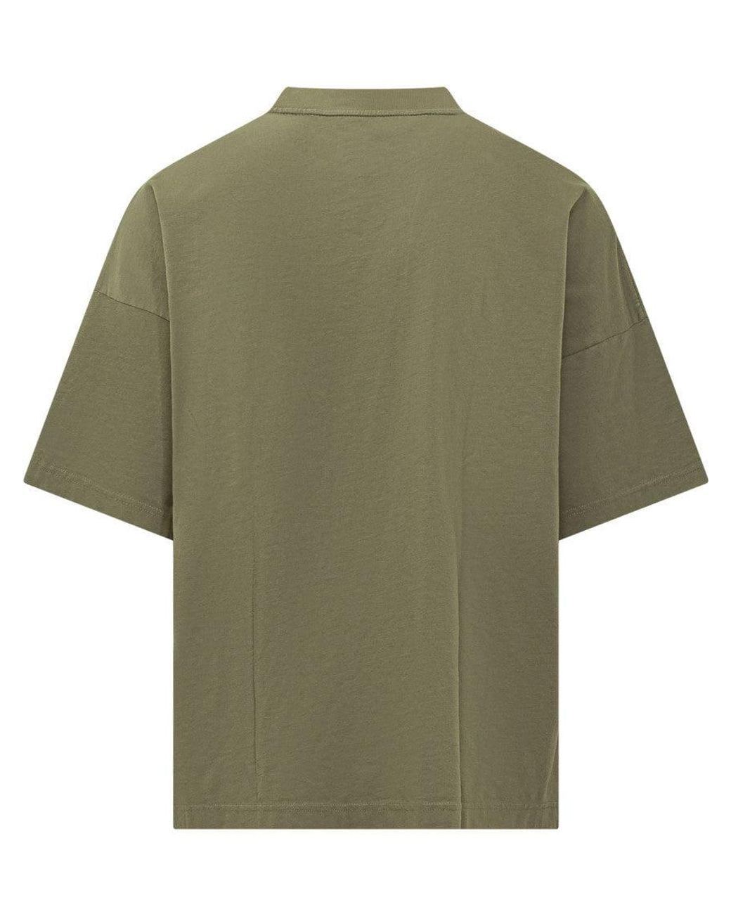 Palm Angels Green Crew Neck T-Shirt for men
