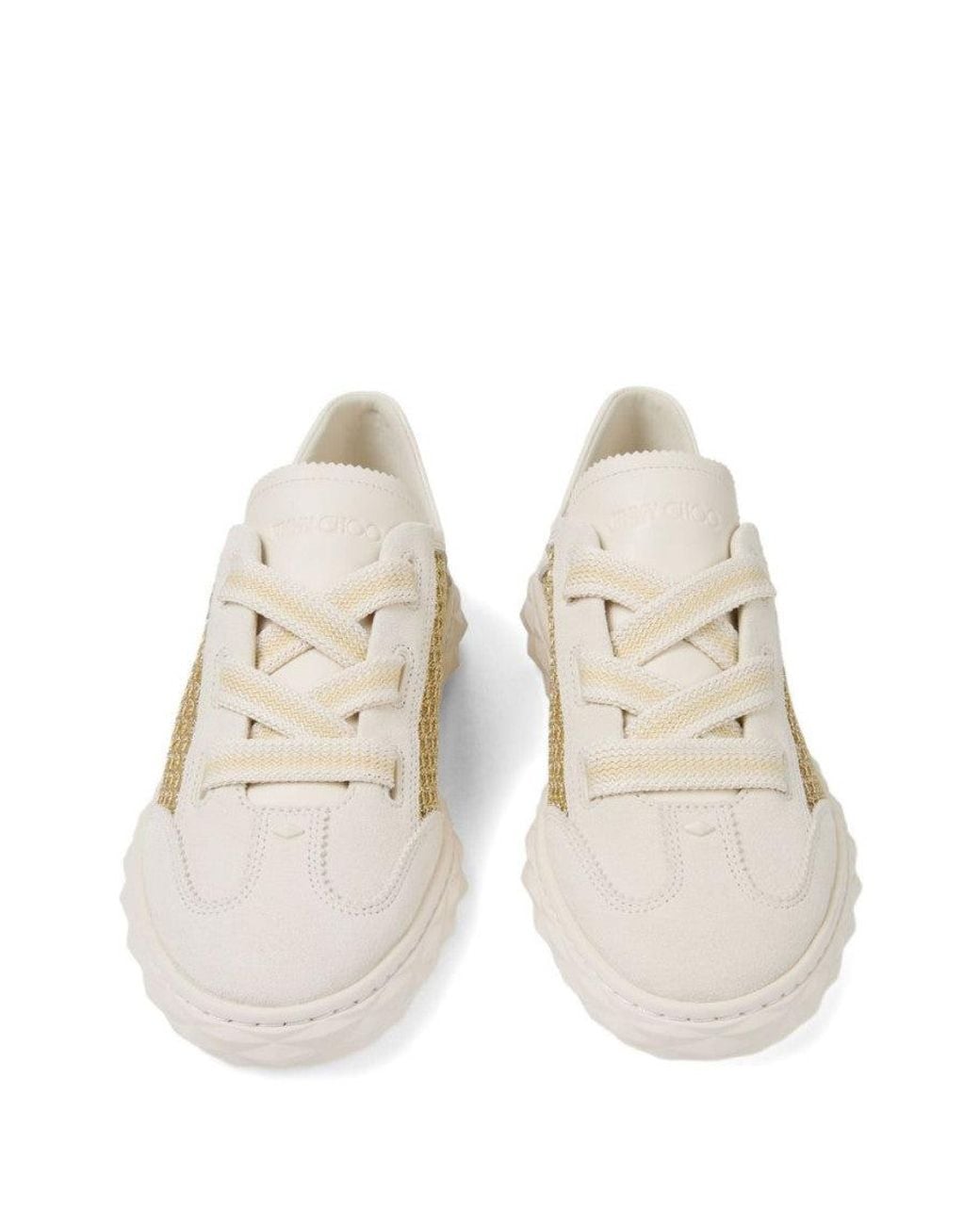 Jimmy Choo White Lace Up Sneakers