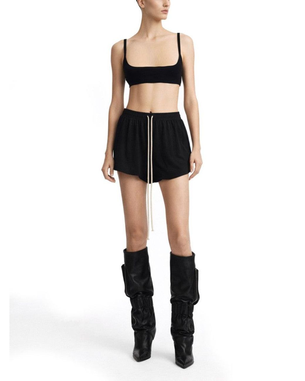 Rick Owens Black Drawstring Shorts