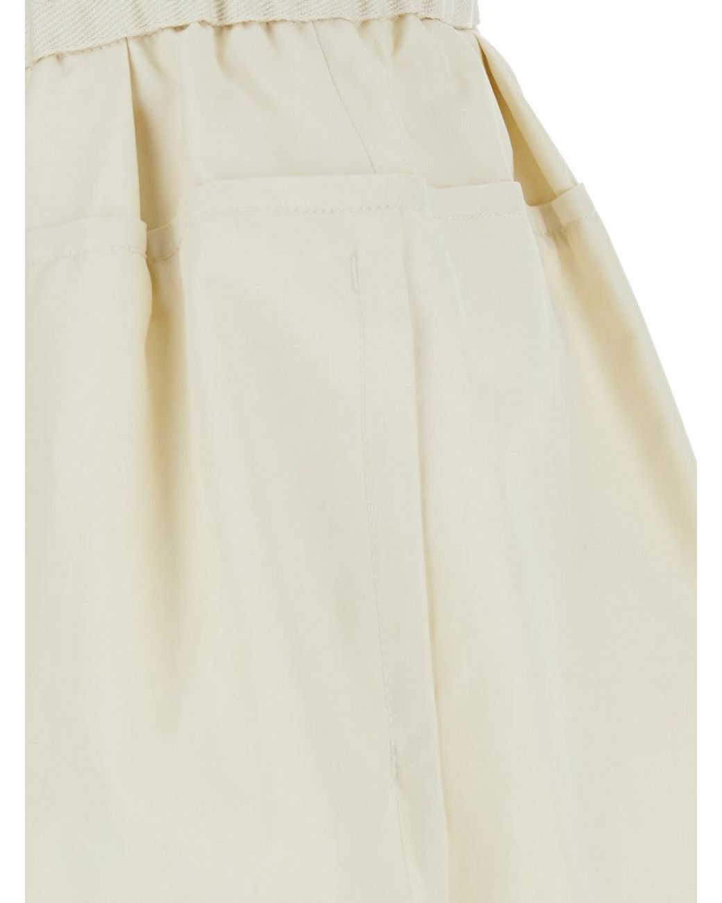 Moncler White Solid Shorts