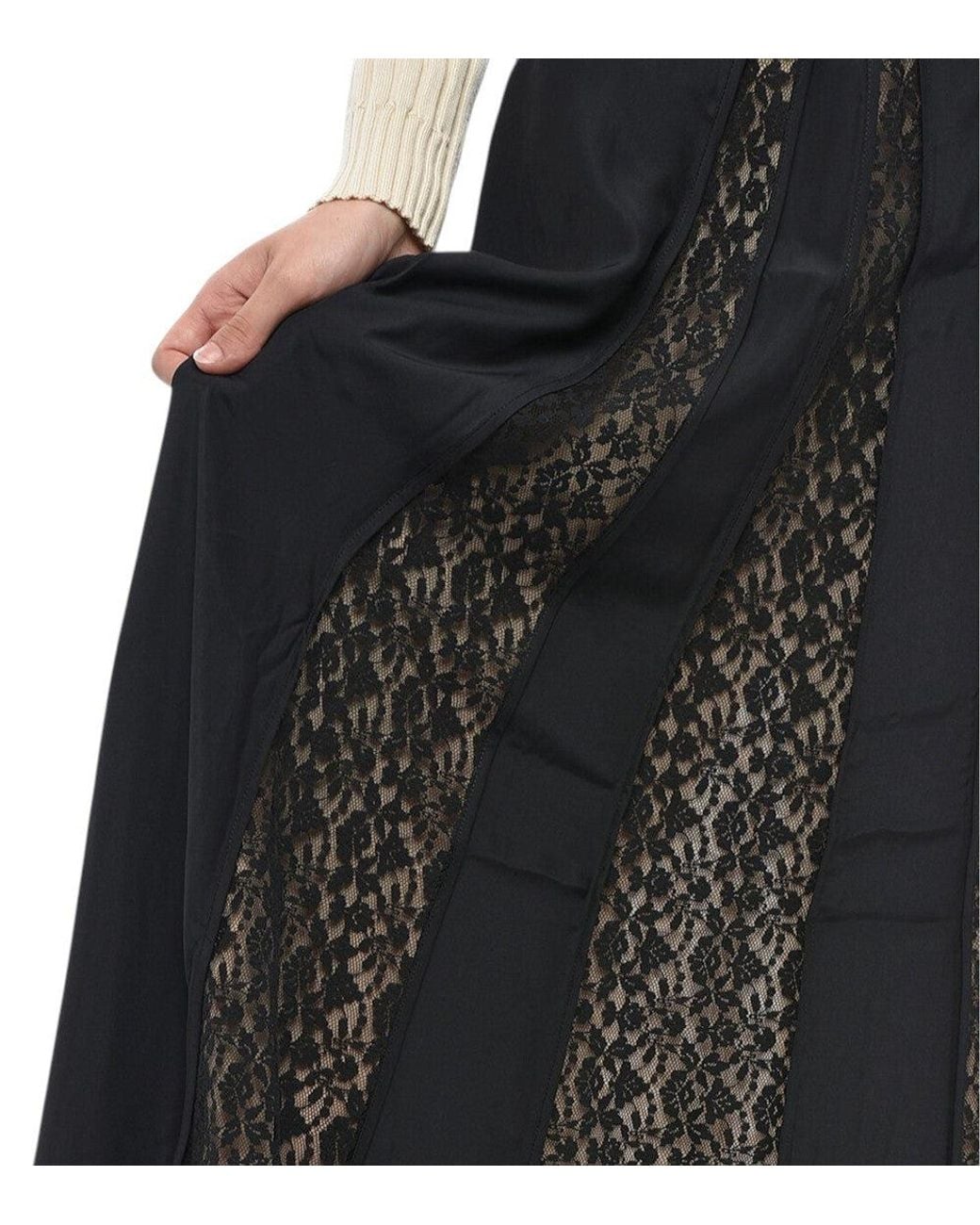 Stella McCartney Black Lace Calf Length Skirt