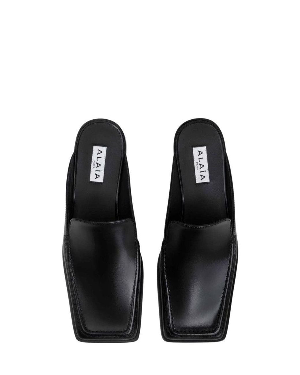 Alaïa Black Square-Toe Mules