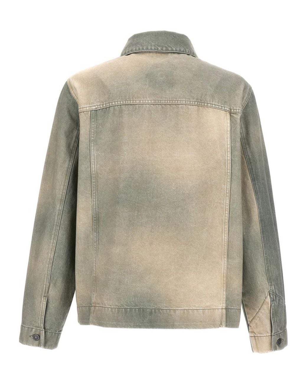 Objects IV Life Gray Cotton Button-Up Denim Jacket for men