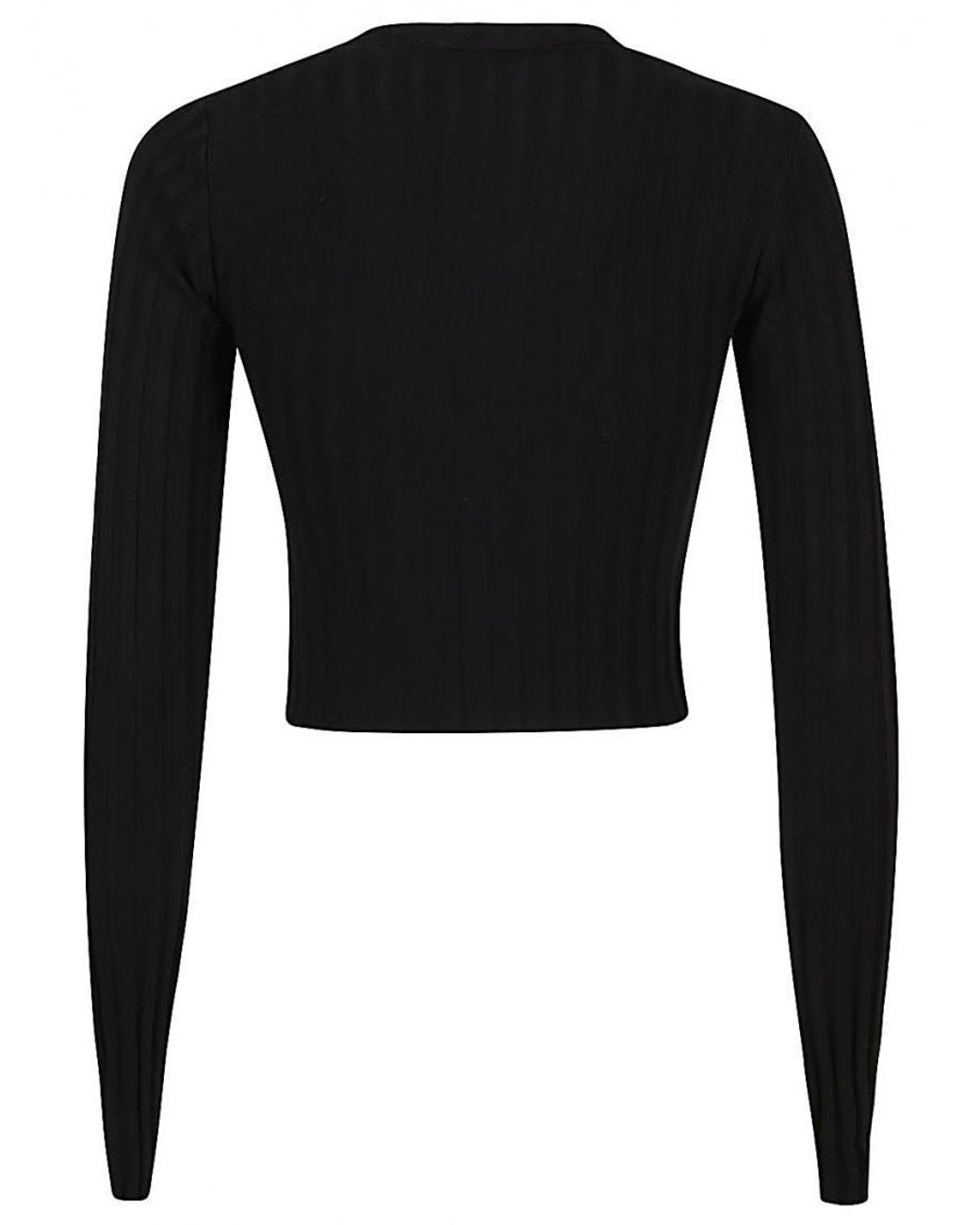 Cotton Citizen Black Asymmetrical Collar Crop Top