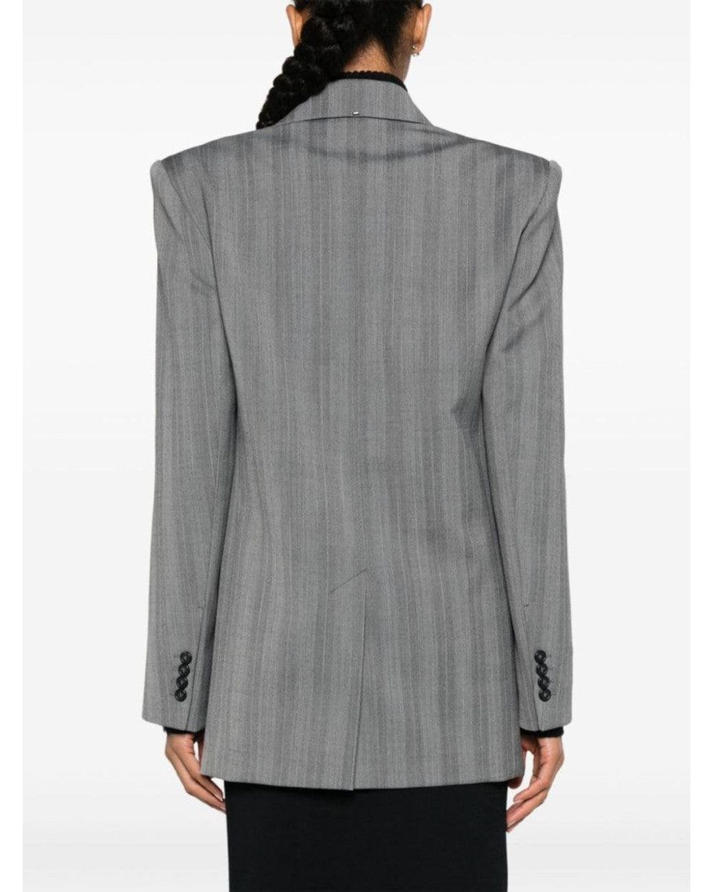 Sportmax Gray Double-Breasted Jacket