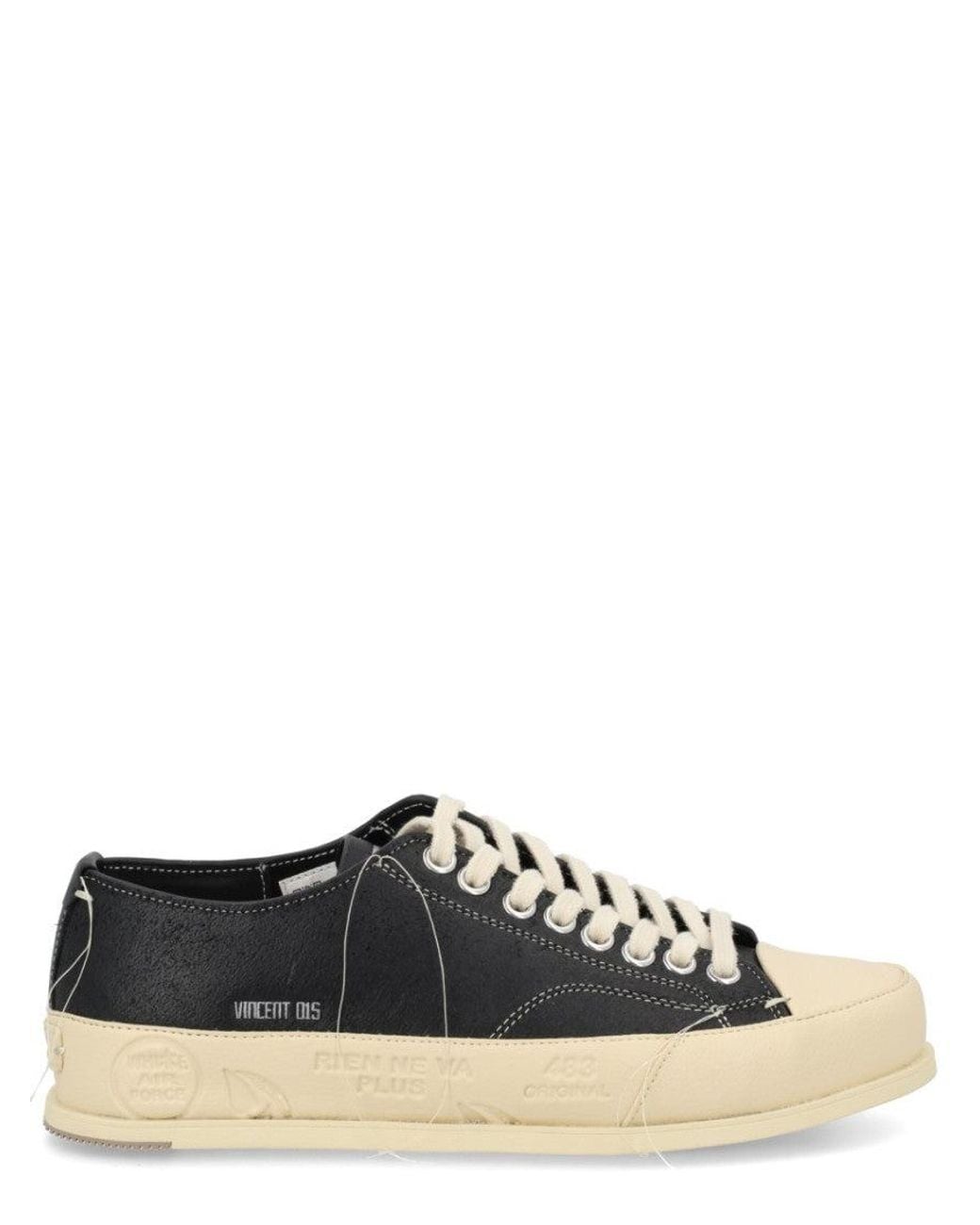 Premiata Black Solid Vincent Sneakers for men