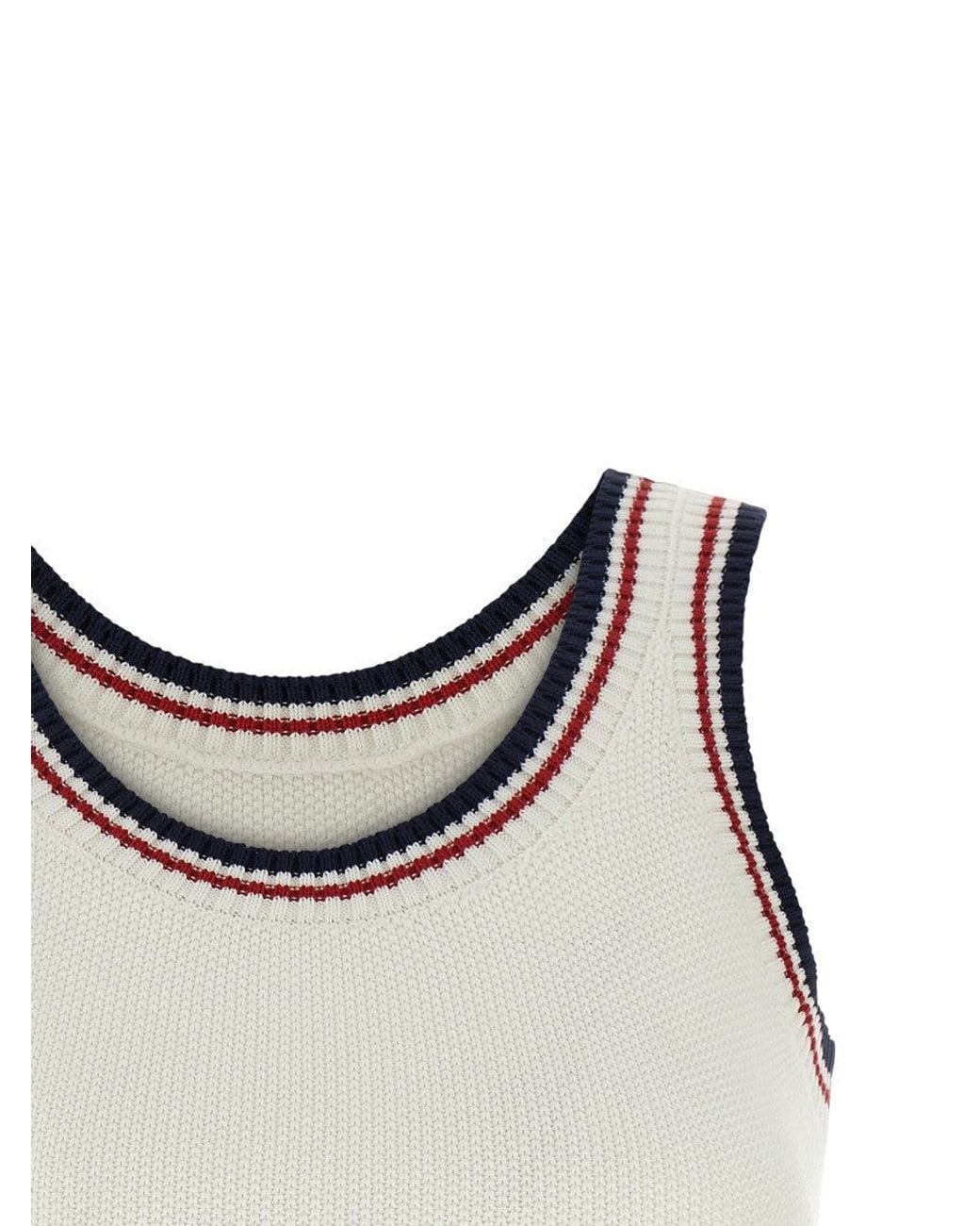 Brunello Cucinelli Gray Stripes Round Neck Top