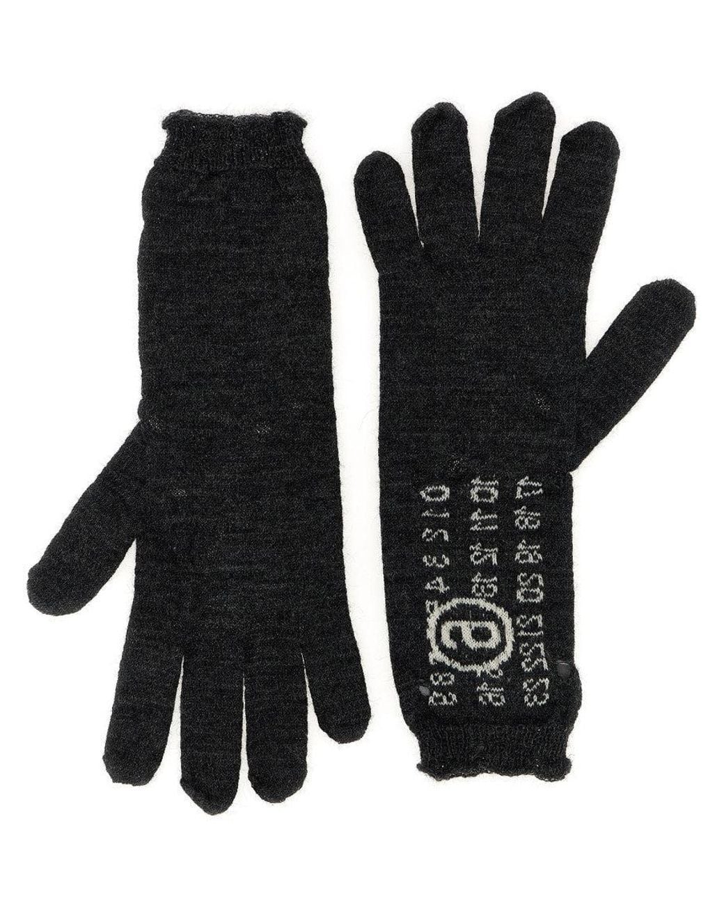 MM6 by Maison Margiela Black Dark 'Numeric Signature Mm6' Gloves