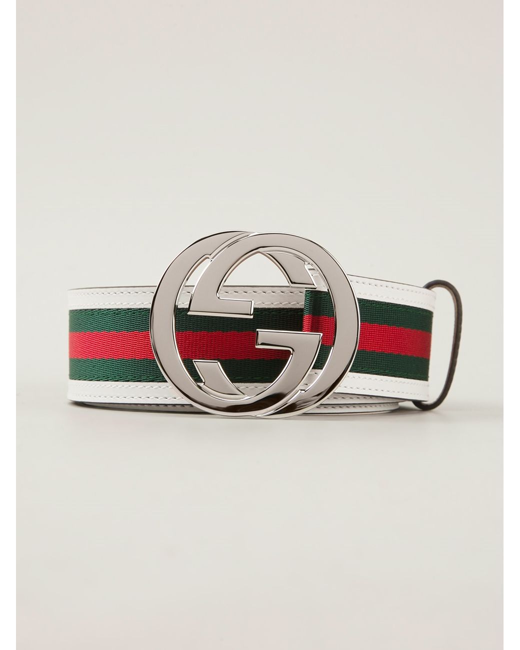 Gucci Striped Belt in White for Men | Lyst