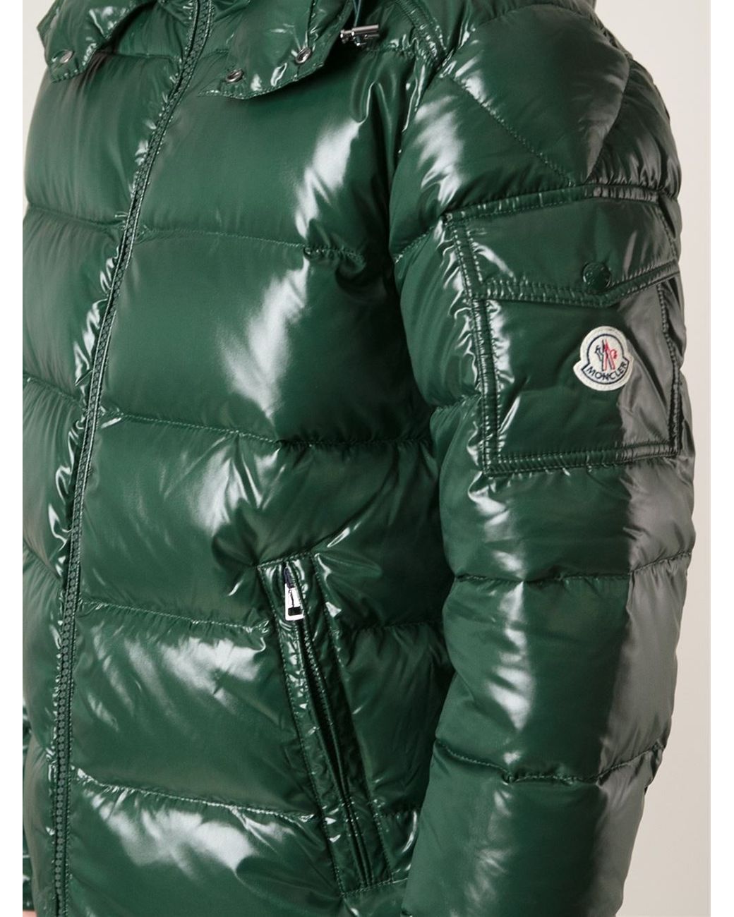 Moncler Maya Lacquered Jacket in Green for Men | Lyst