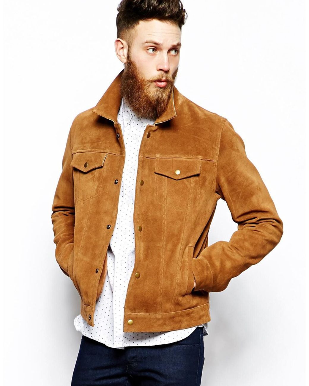 ASOS Suede Western Jacket in Brown for Men | Lyst Canada
